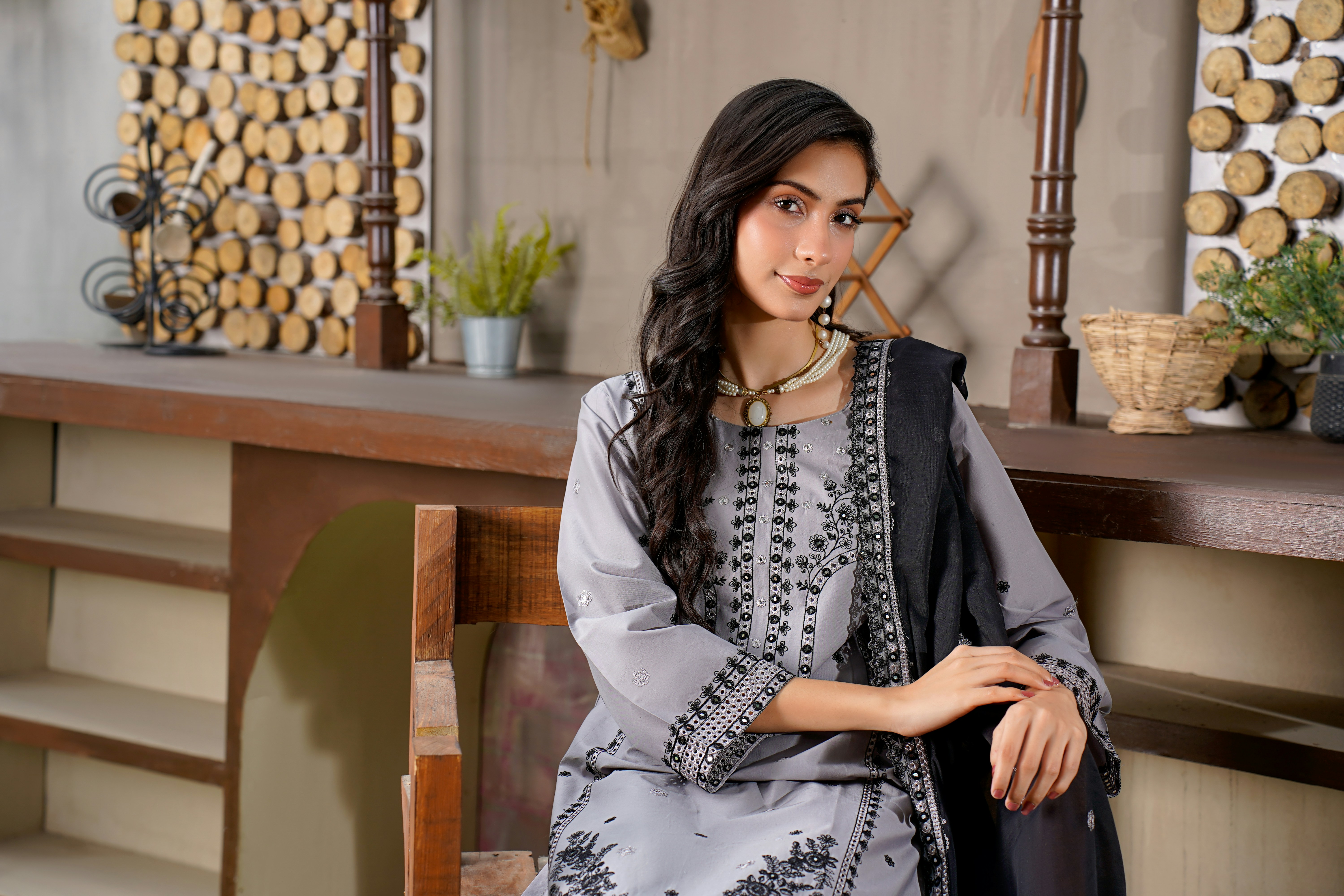 white christmas dresses Blue Ethnic Motifs Printed High-neck Cotton A-Line Dress – Trendphoria