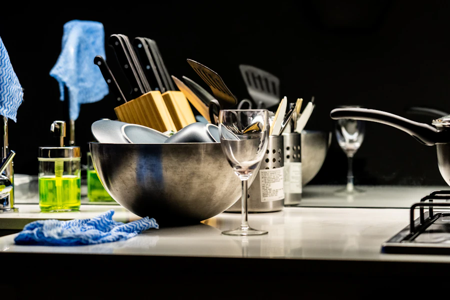 Kitchen cleaning scene