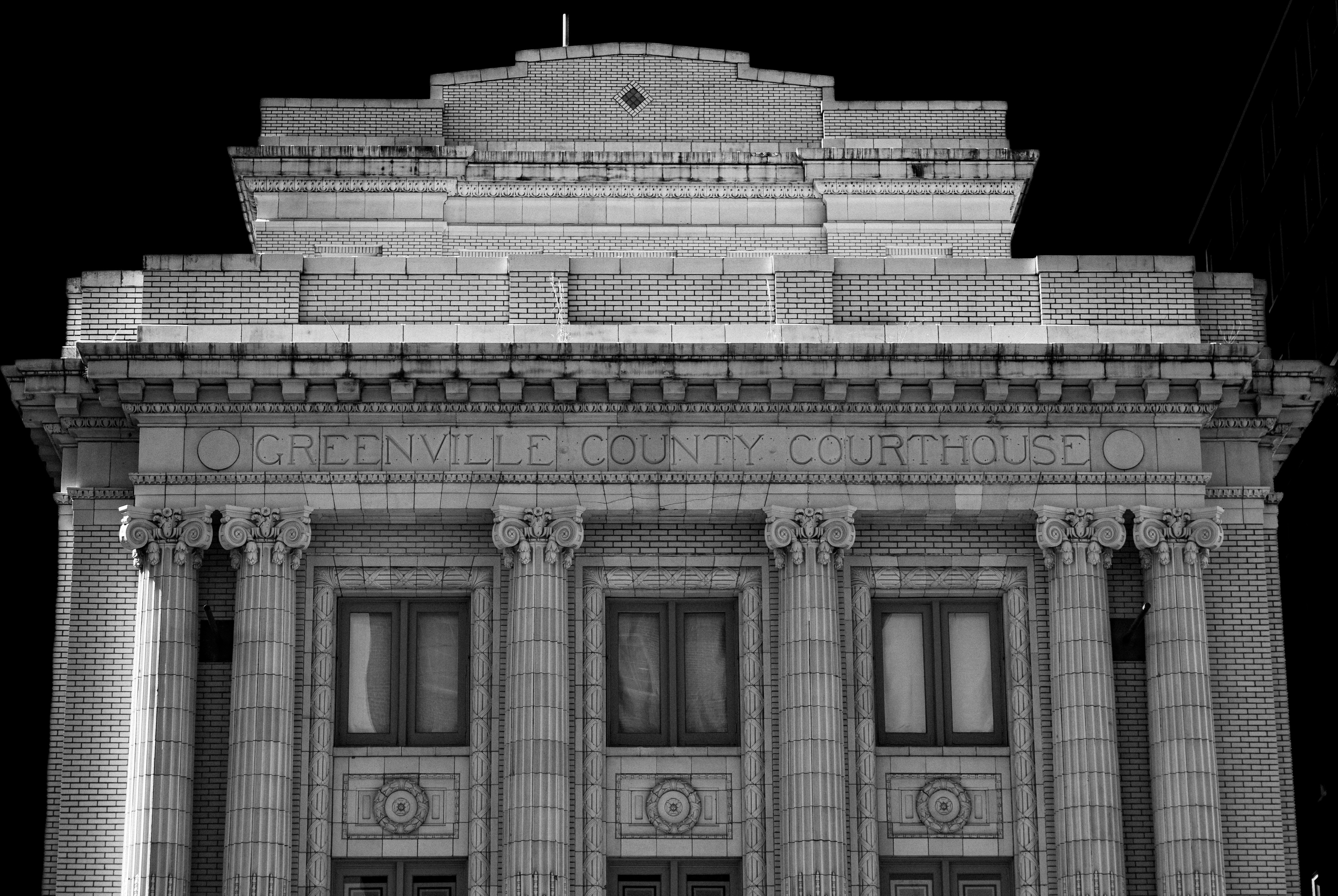 Ornate classical building facade with columns and windows