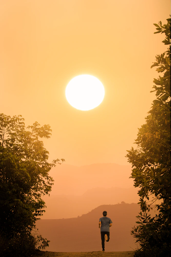 Athlete at sunrise