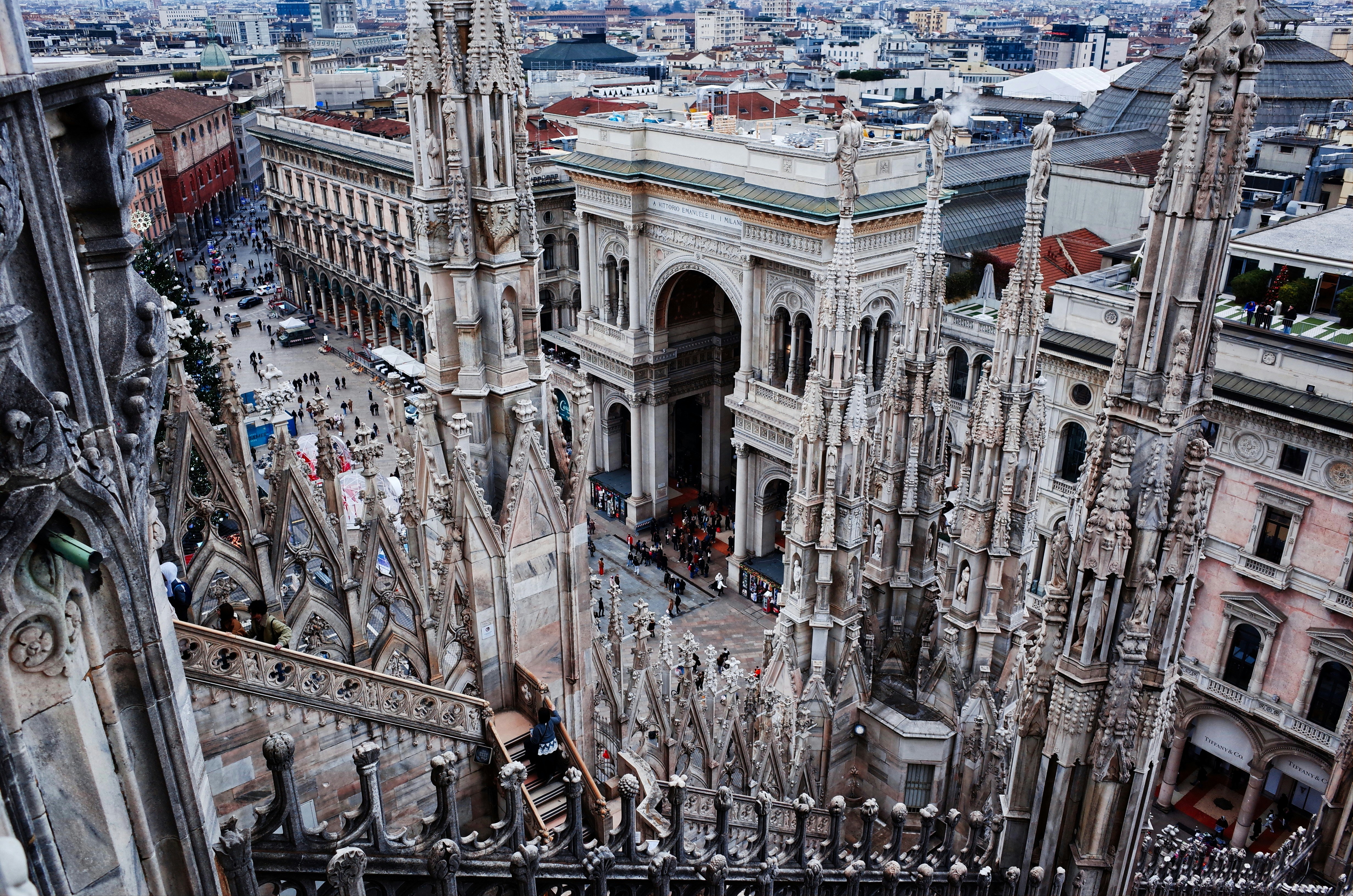 View of milan cathedral and galleria vittorio emanuele ii