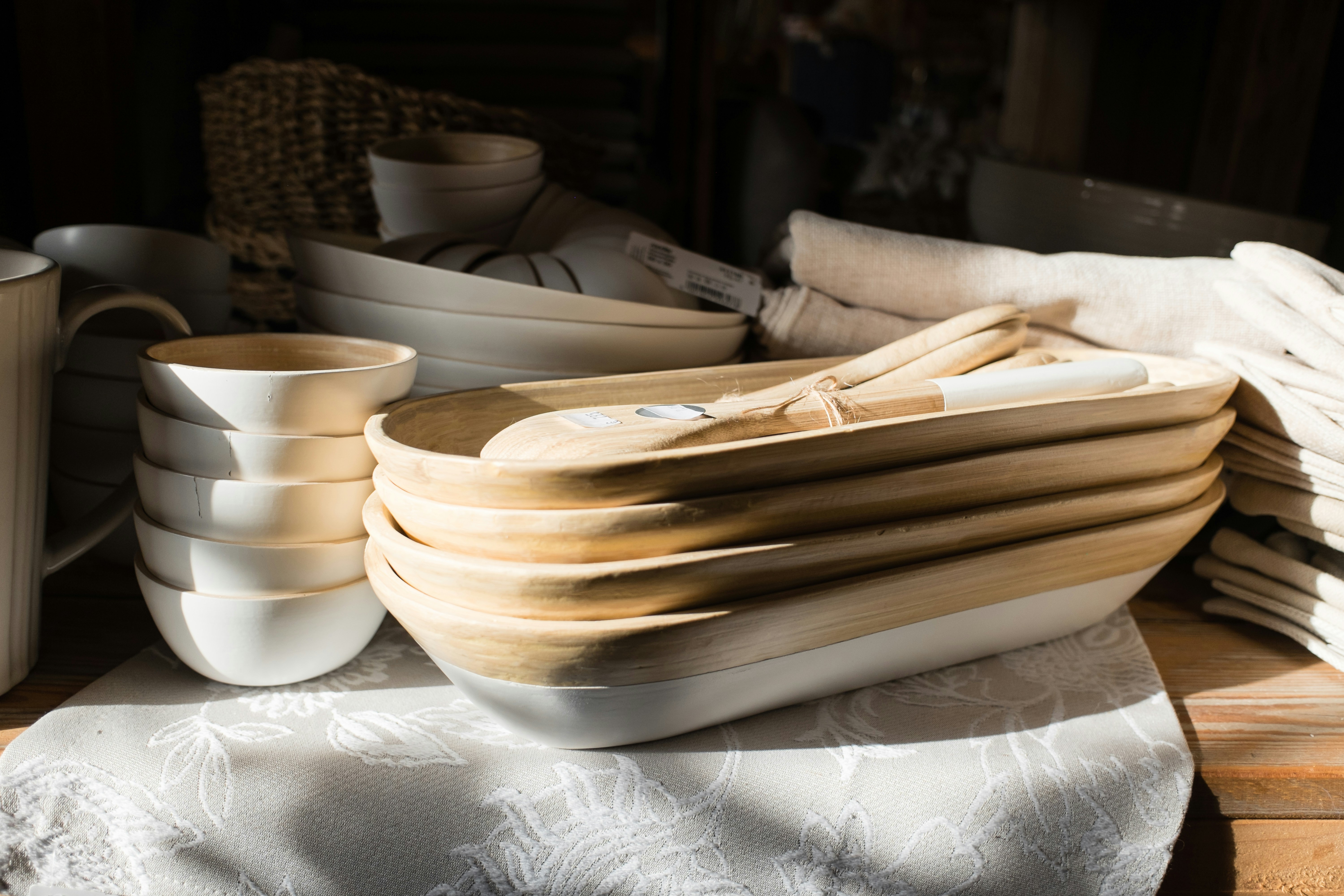 Visual reference wooden bowls and utensils