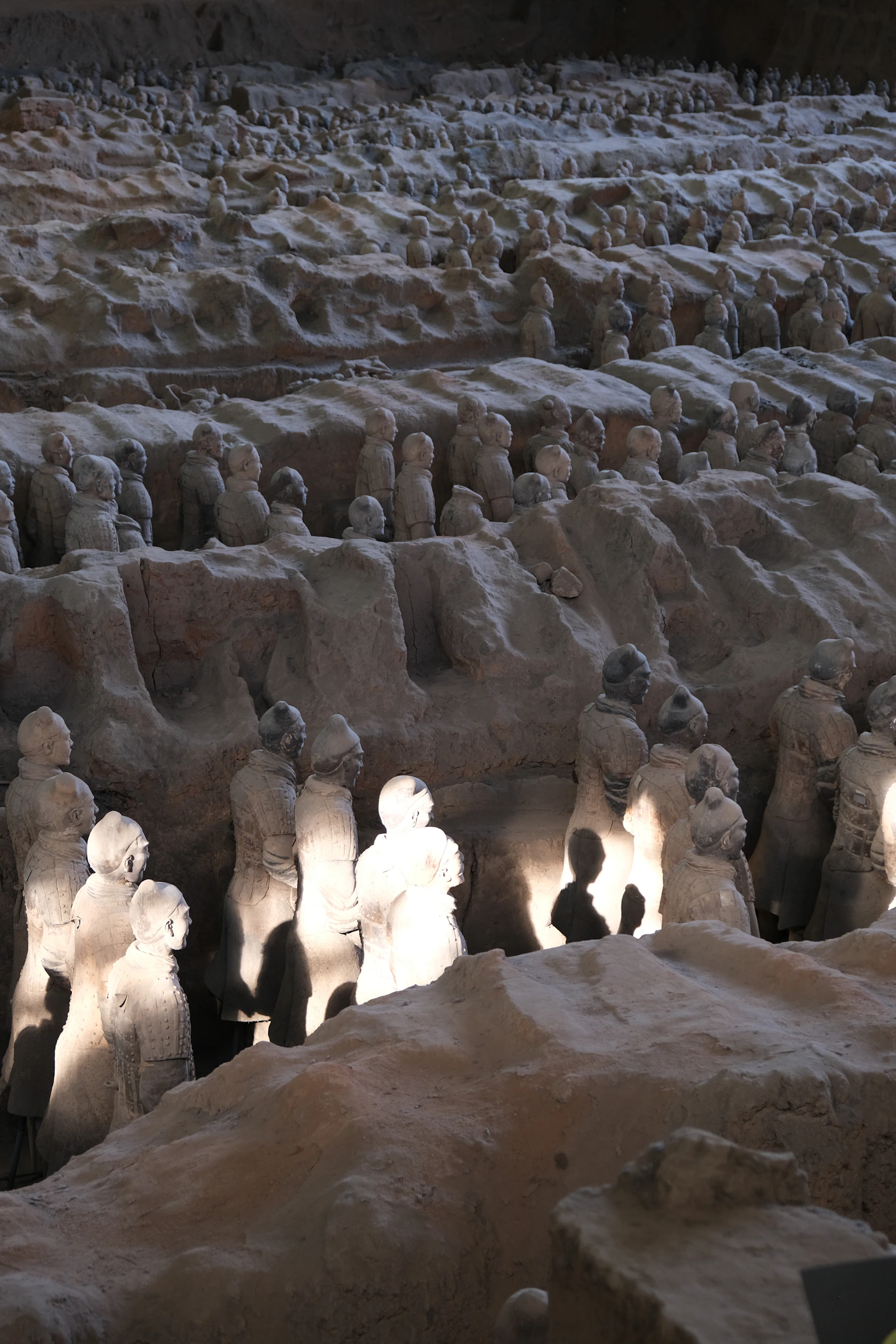 Terracotta Army warriors at the archaeological site in Xi'an, China