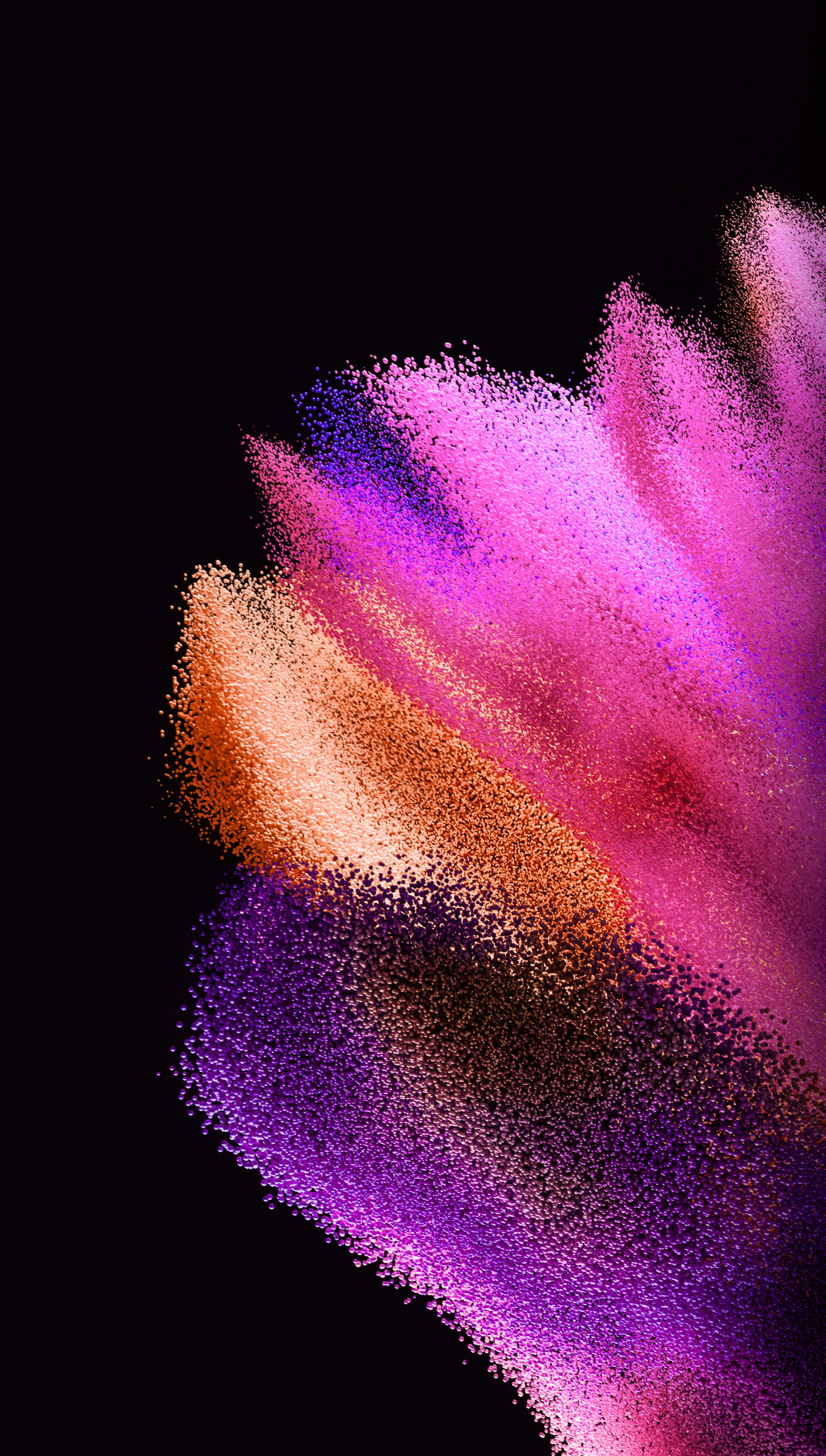 Photo of Abstract explosion of pink, purple, and orange powder. by Eren Yıldız