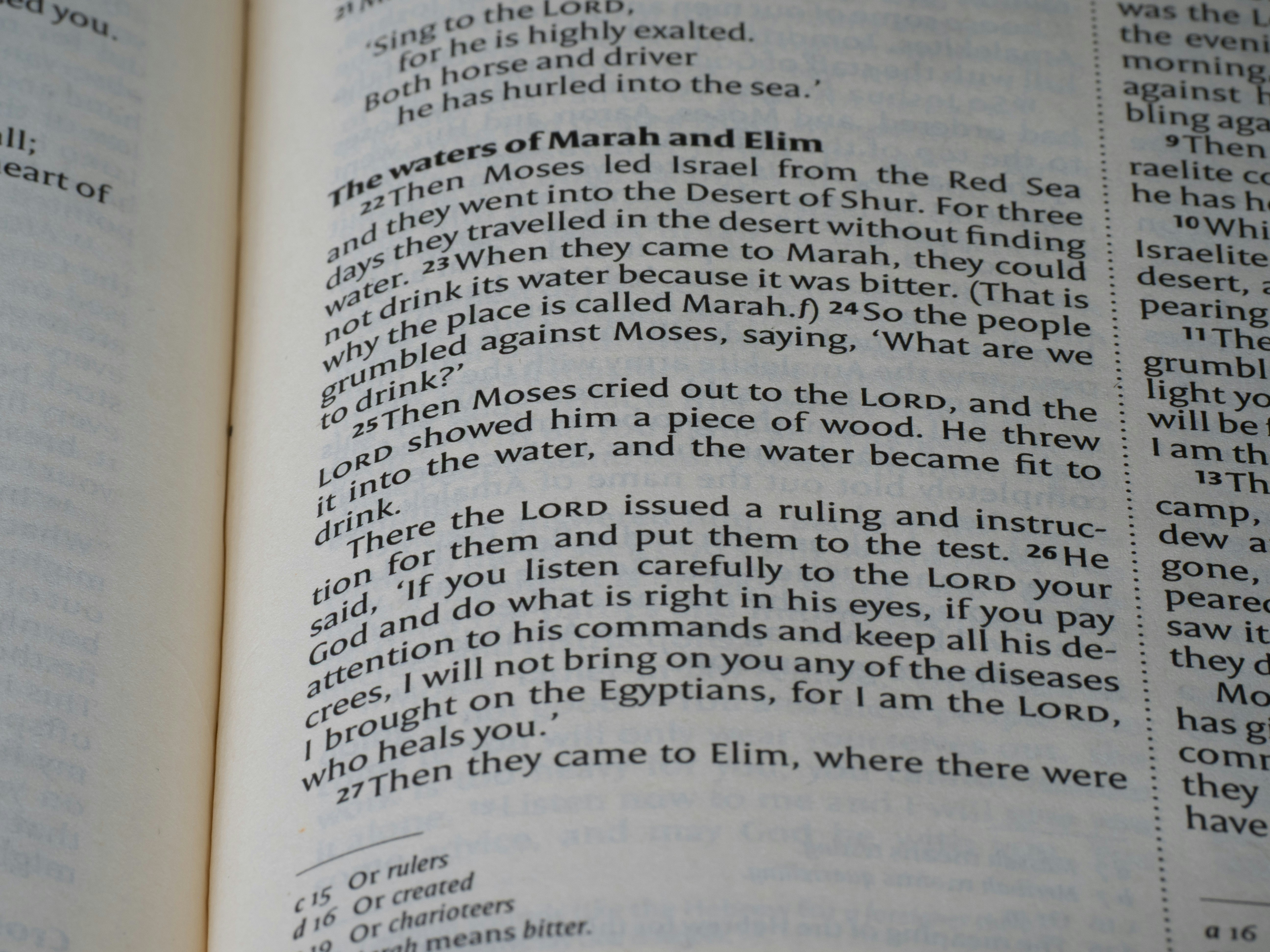 Close-up of an open book with text on pages.