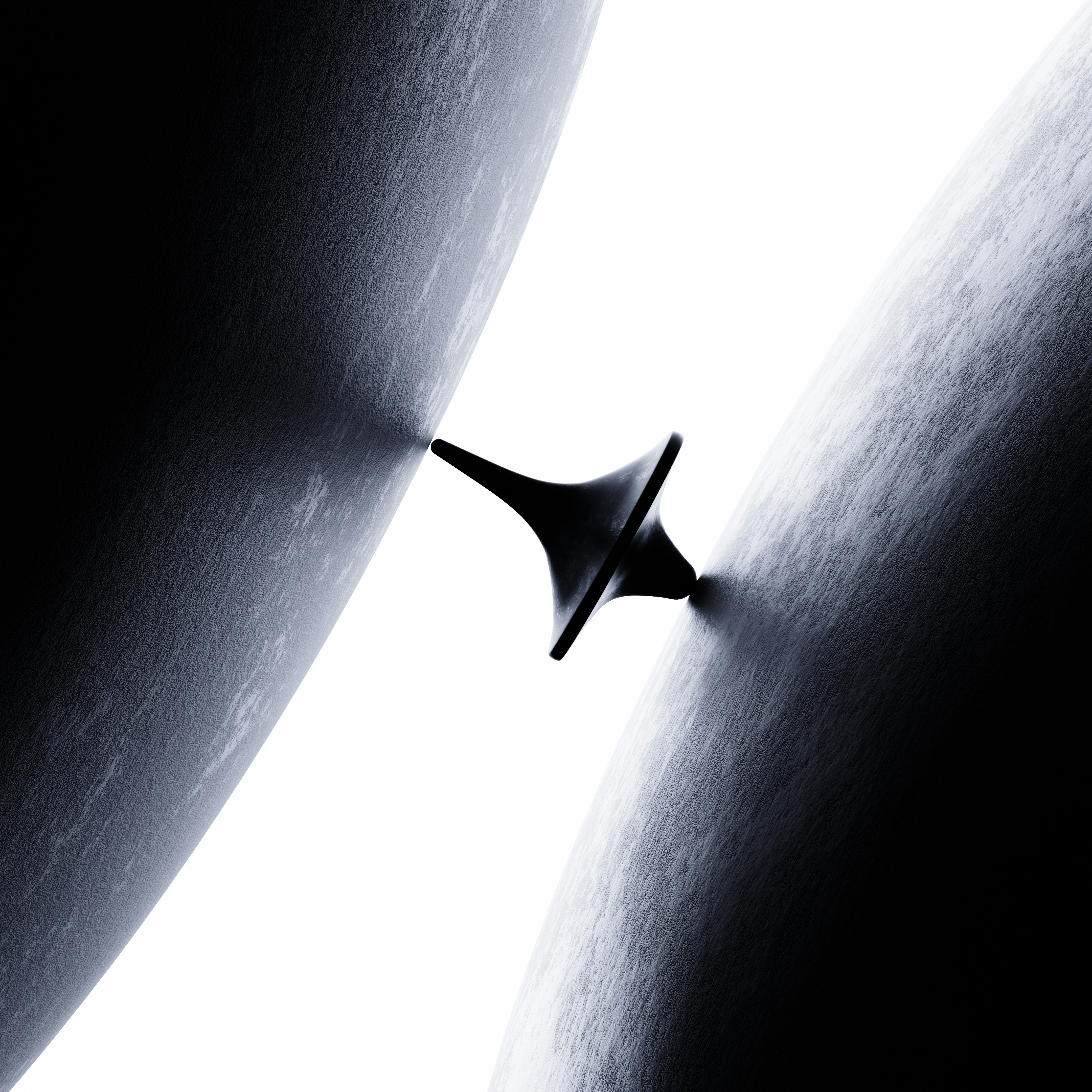 A spinning top balanced between two surfaces photo – Free Abstract ...