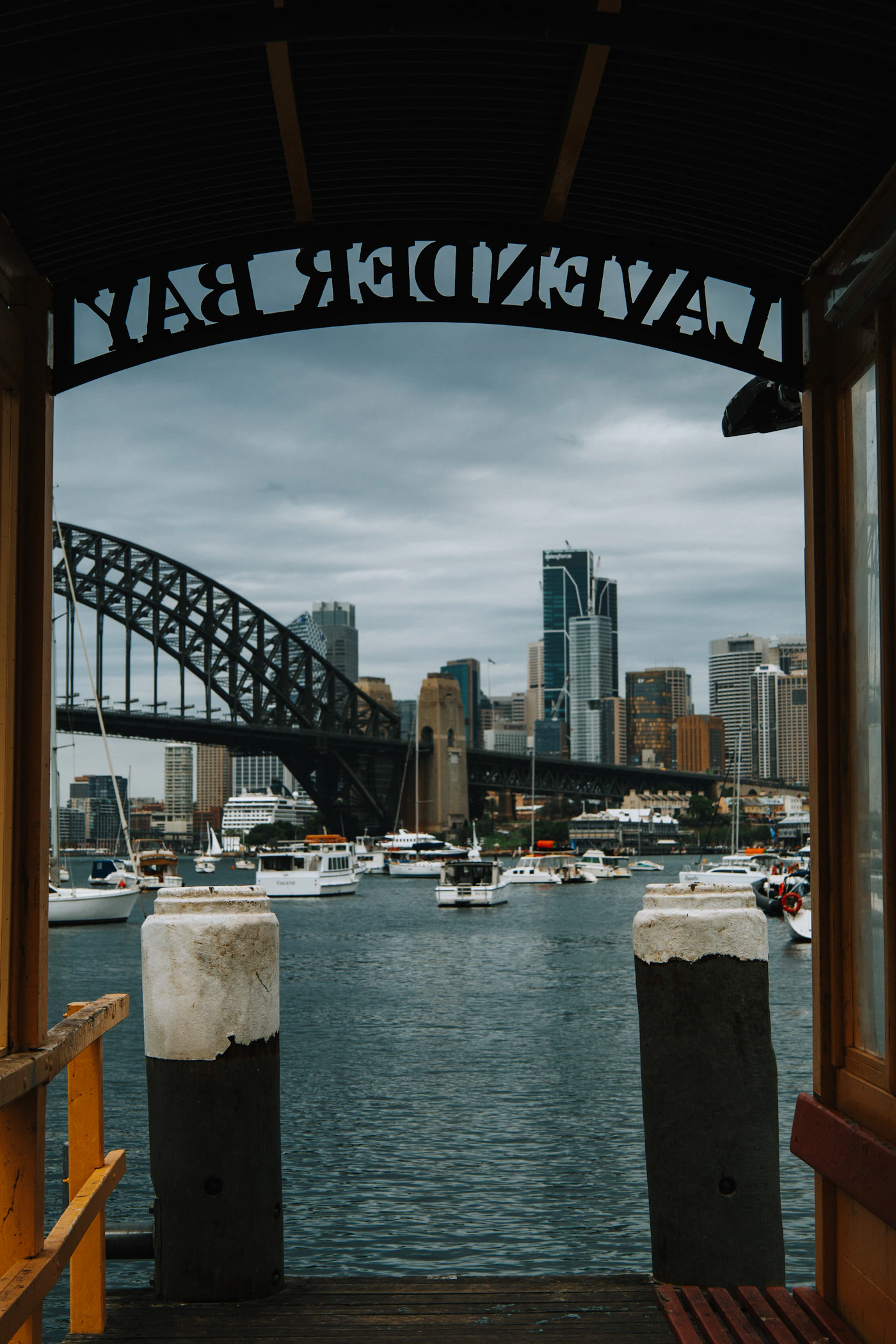 Sydney Harbour Bridge and boats along the waterfront
