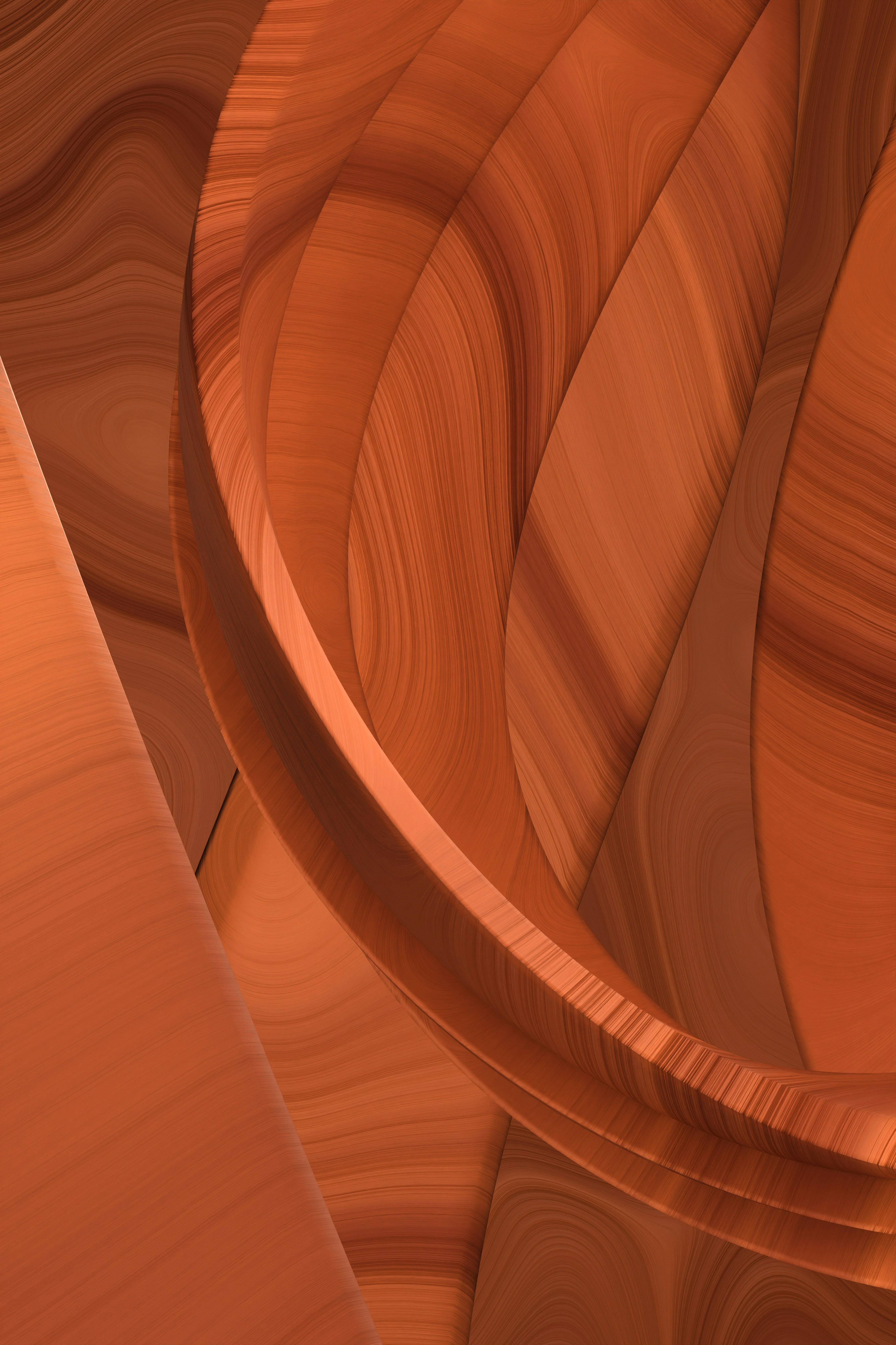 Formaciones rocosas abstractas y giratorias naranjas y marrones