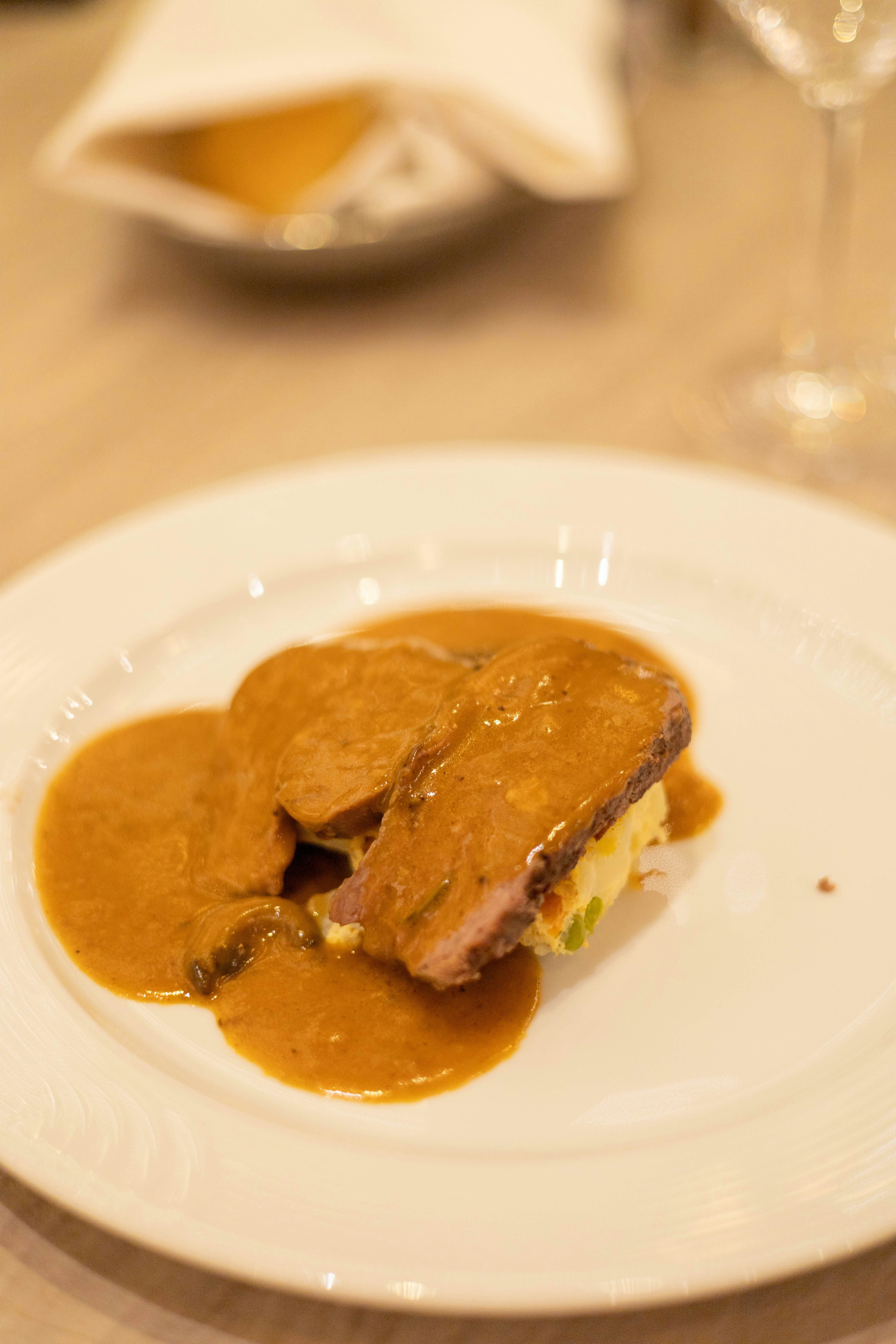Fine dining plated meat dish