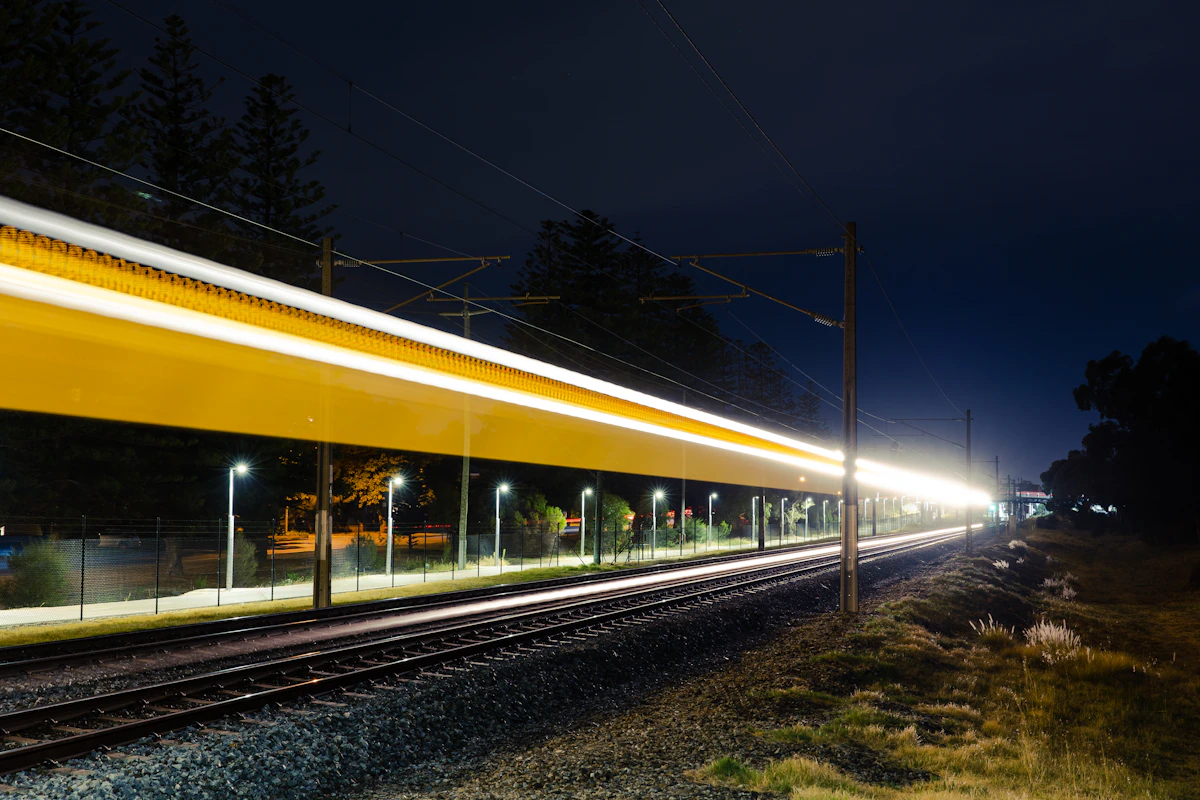 High-speed train at a station platform
