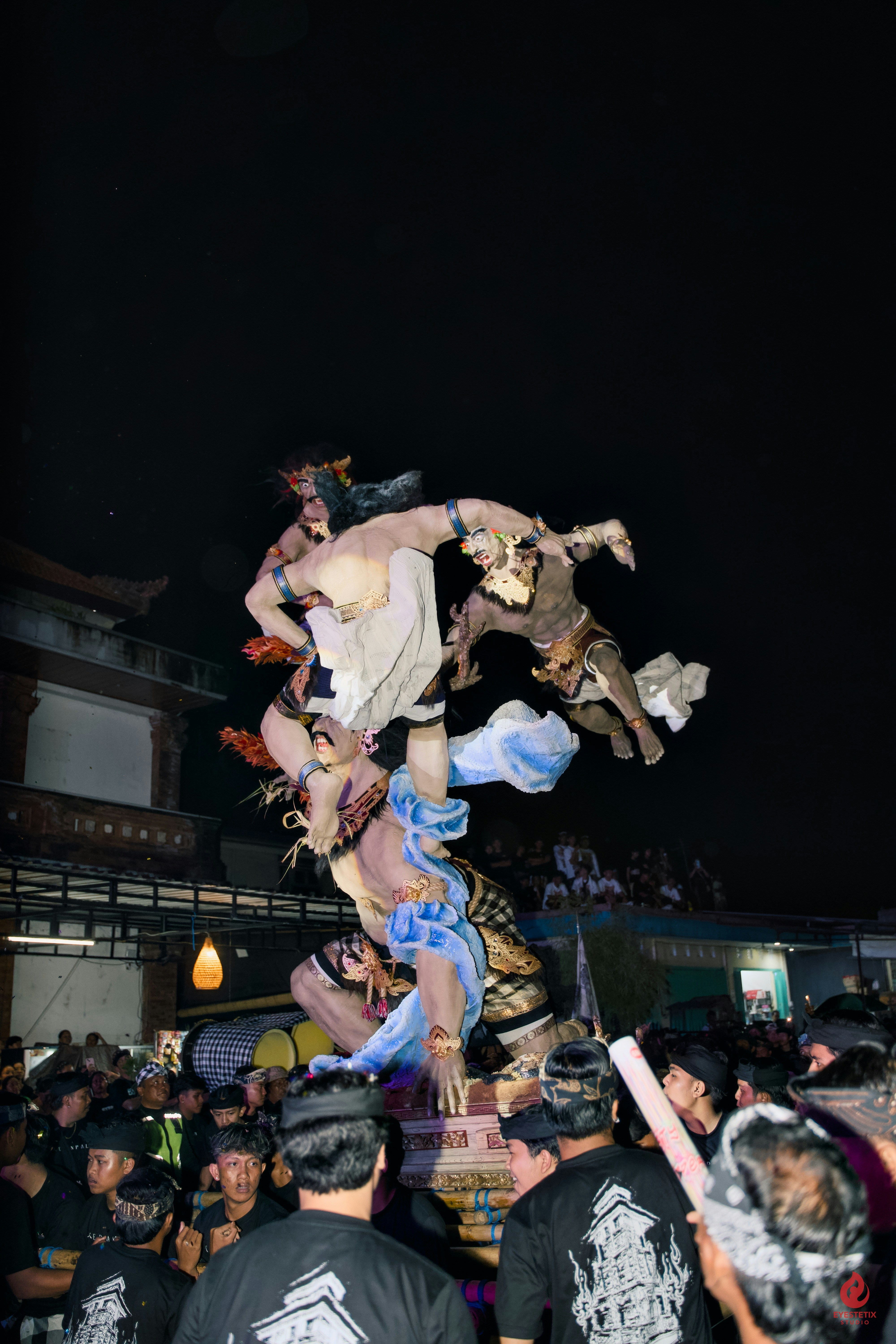 Giant effigies paraded at night amidst a crowd photo – Free Night Image ...