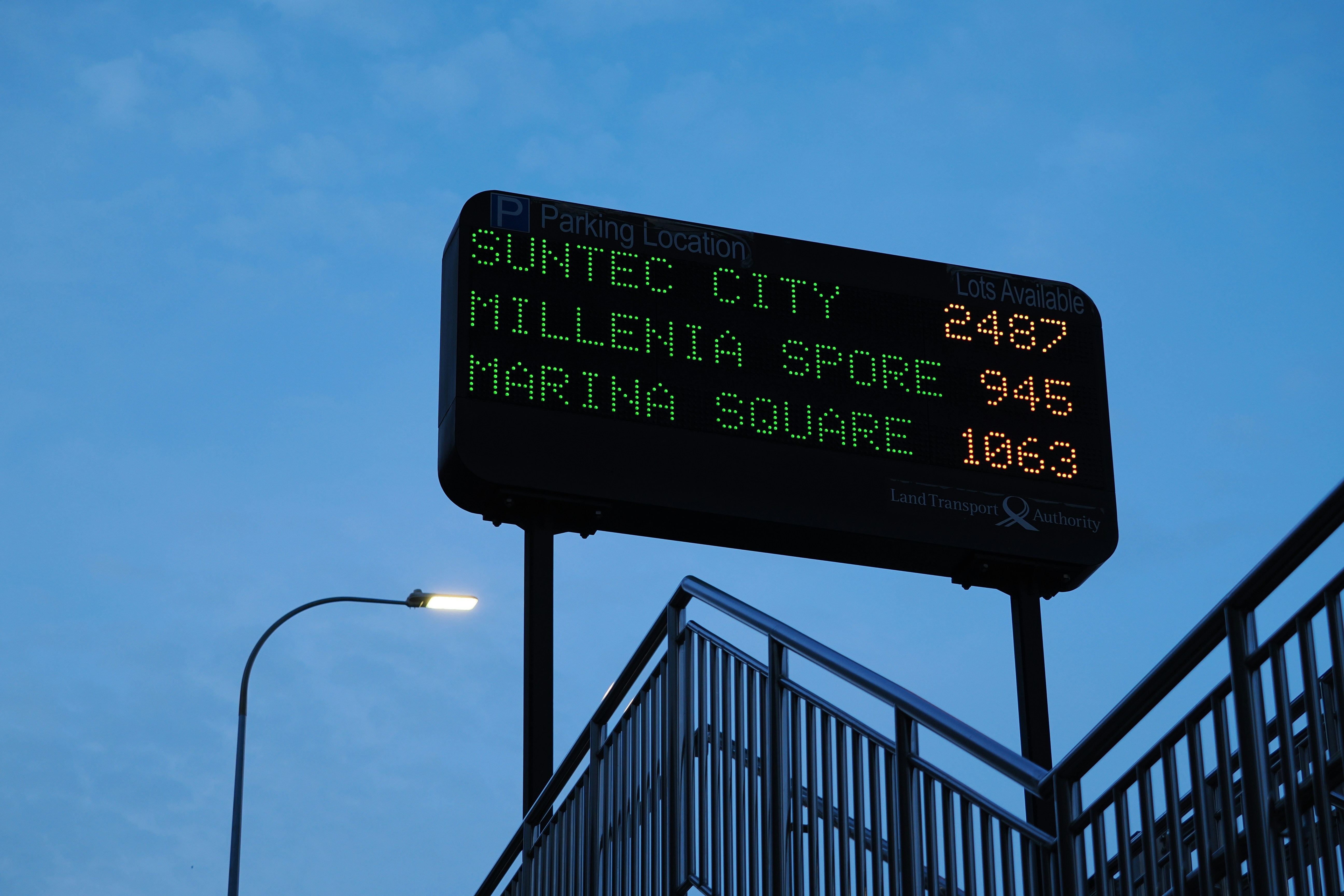 Digital sign shows destinations and numbers