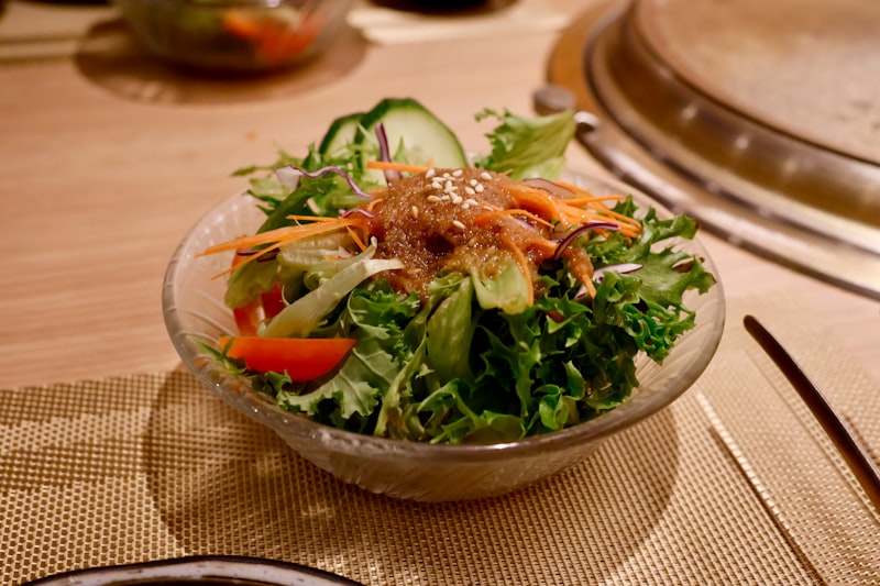 Fresh salad ingredients in a bowl