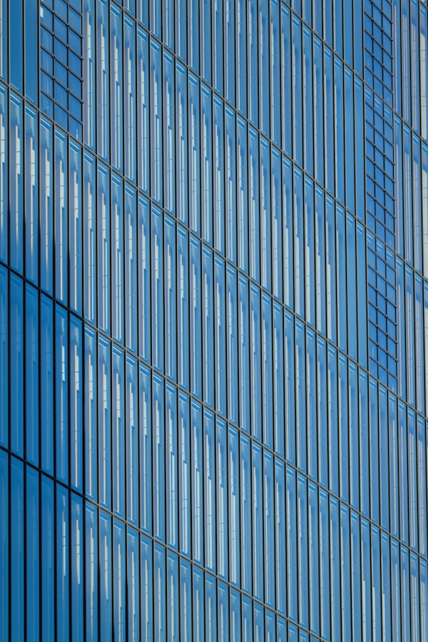 Vertical glass building lines