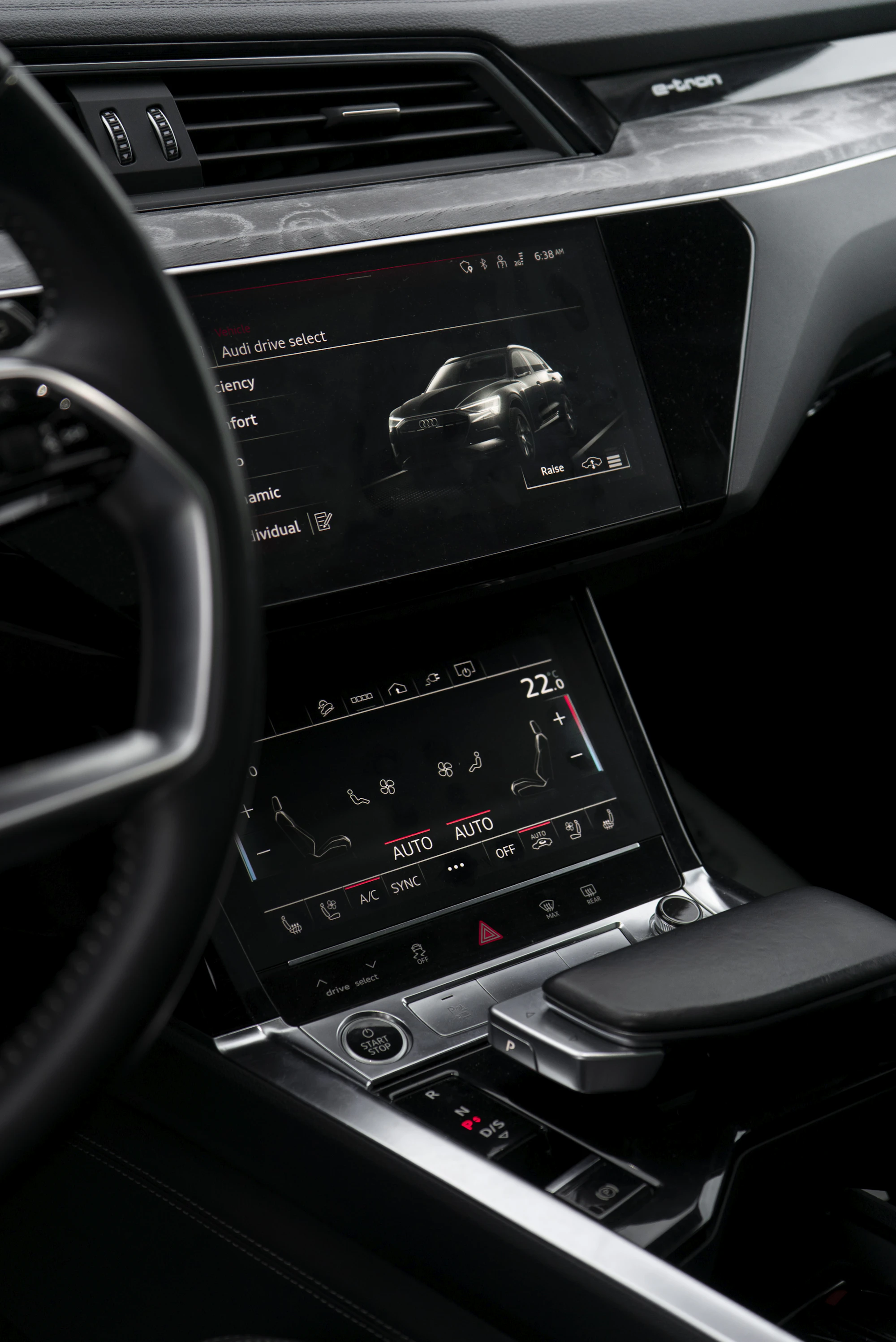 Modern car interior with digital dashboard and controls for daily driving
