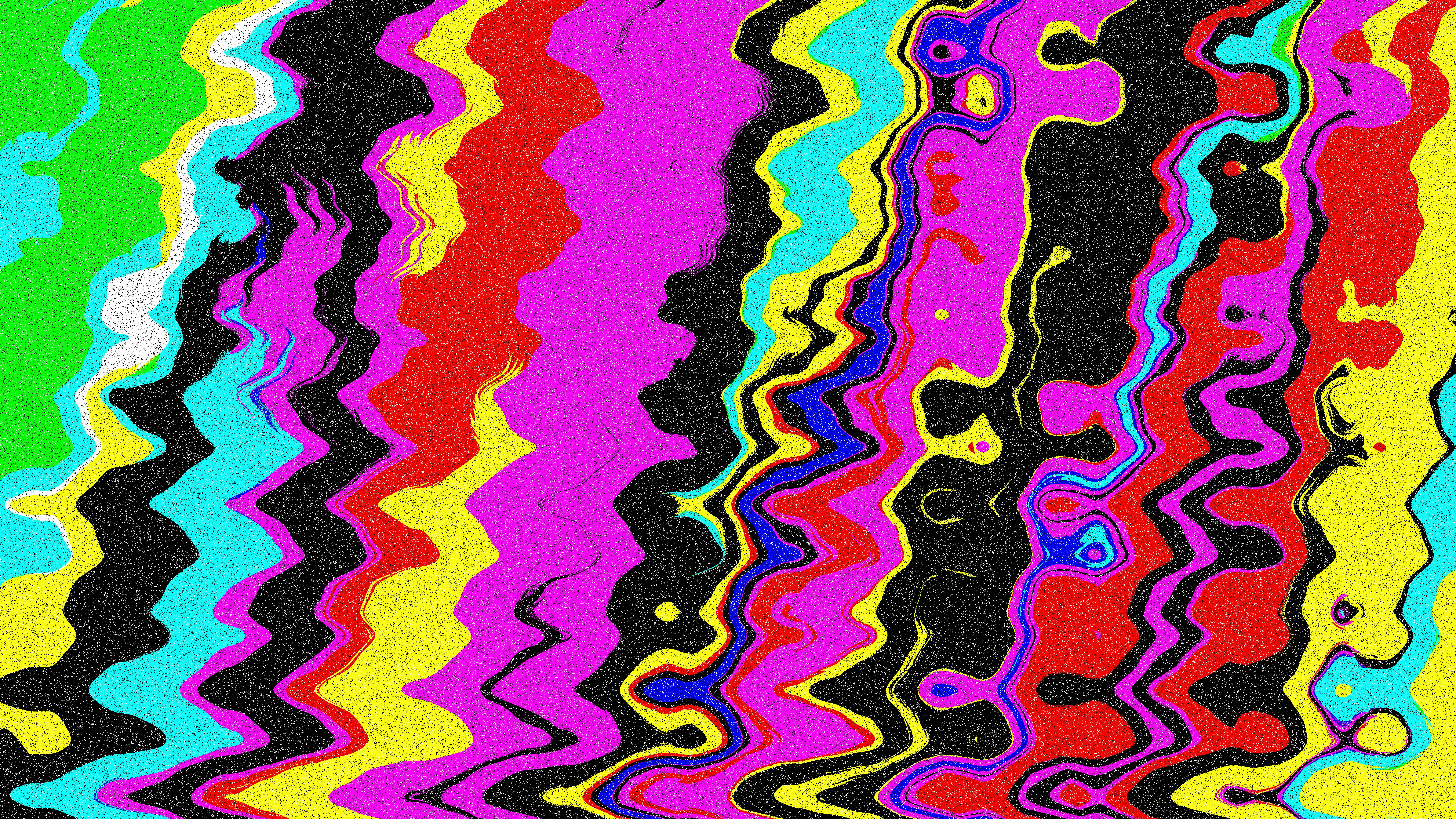 Abstract colorful wavy lines with grainy texture