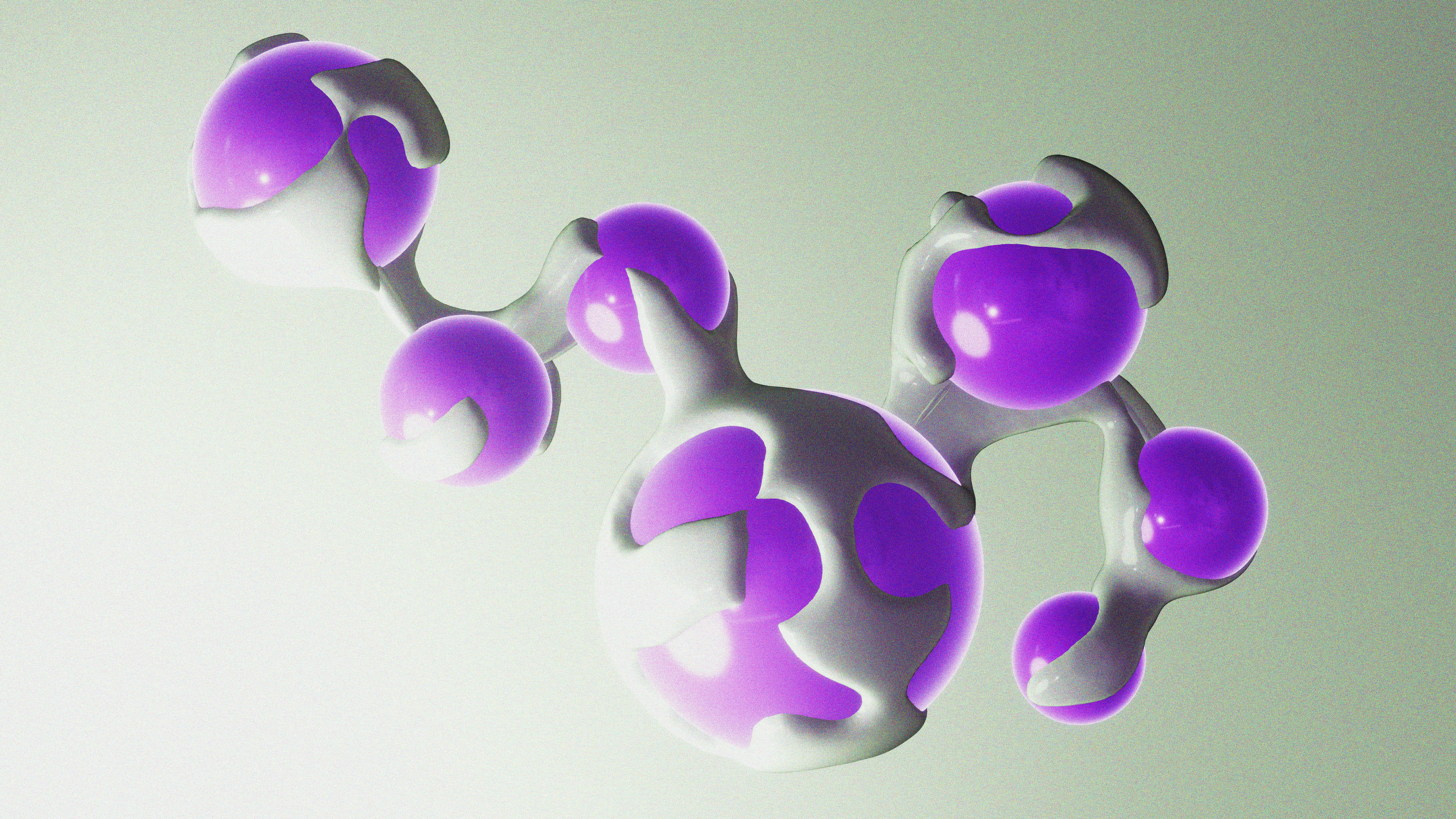 Abstract purple and white organic molecular structure