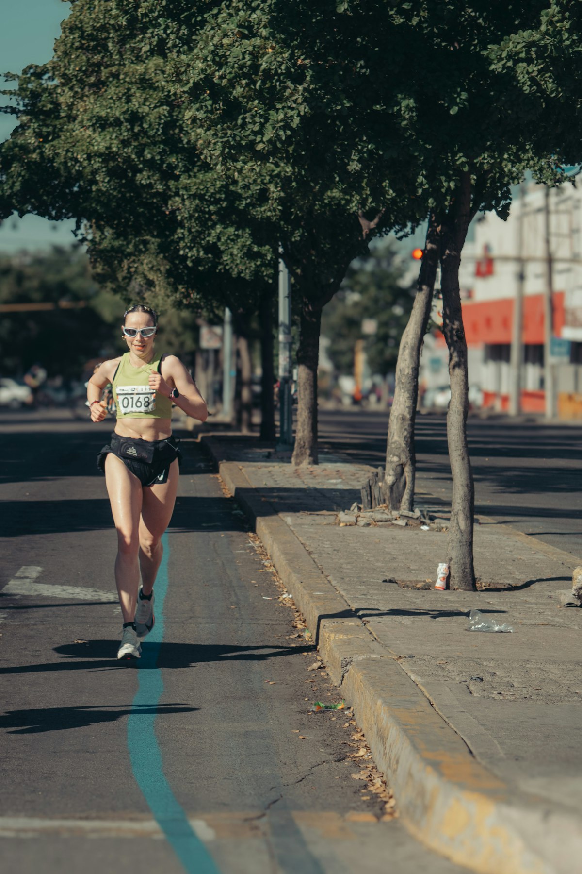 Active healthy person jogging outdoors on a sunny day
