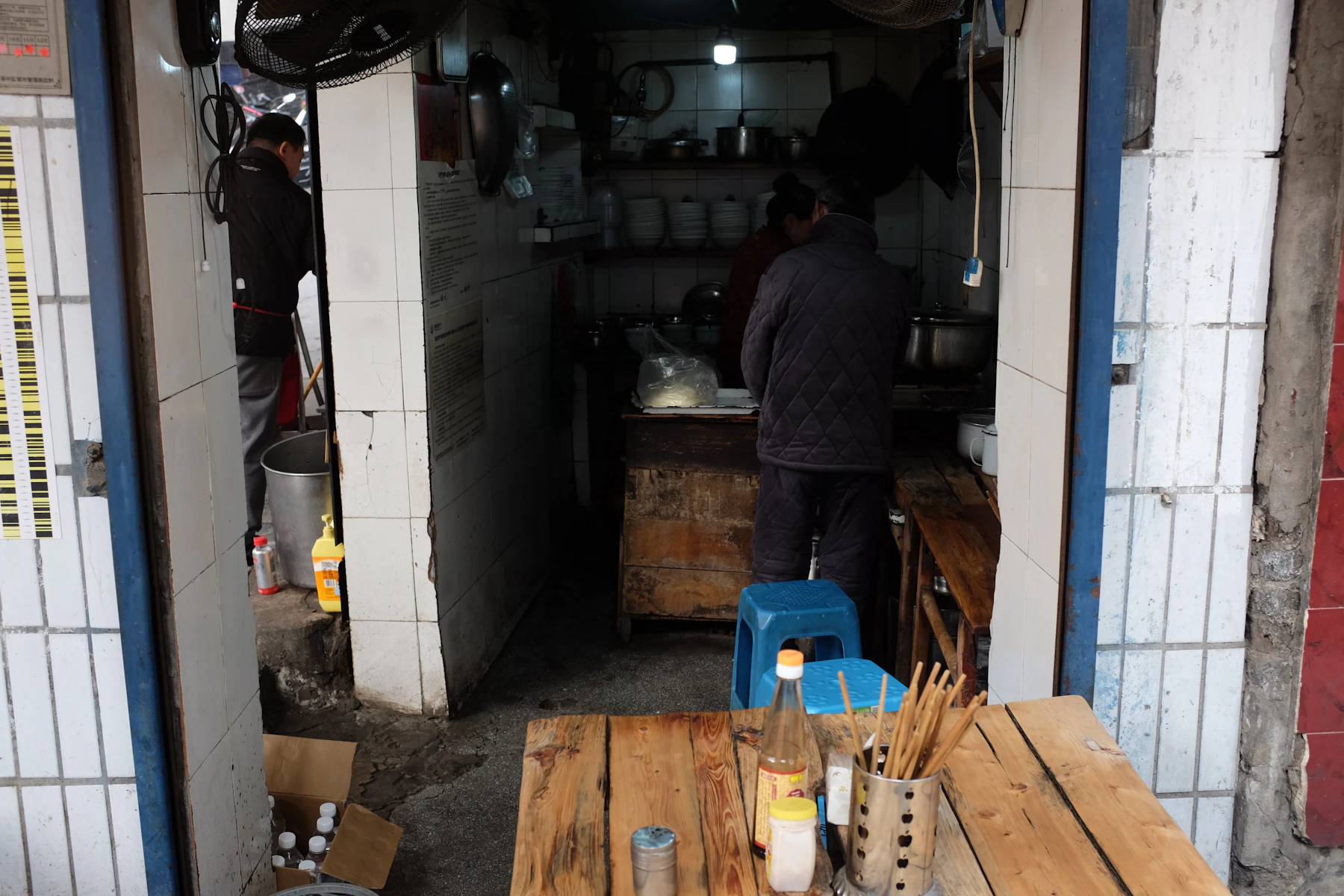 Staff working in a restaurant kitchen