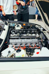Close-up of a clean BMW m power engine