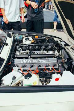 Close-up of a clean BMW m power engine