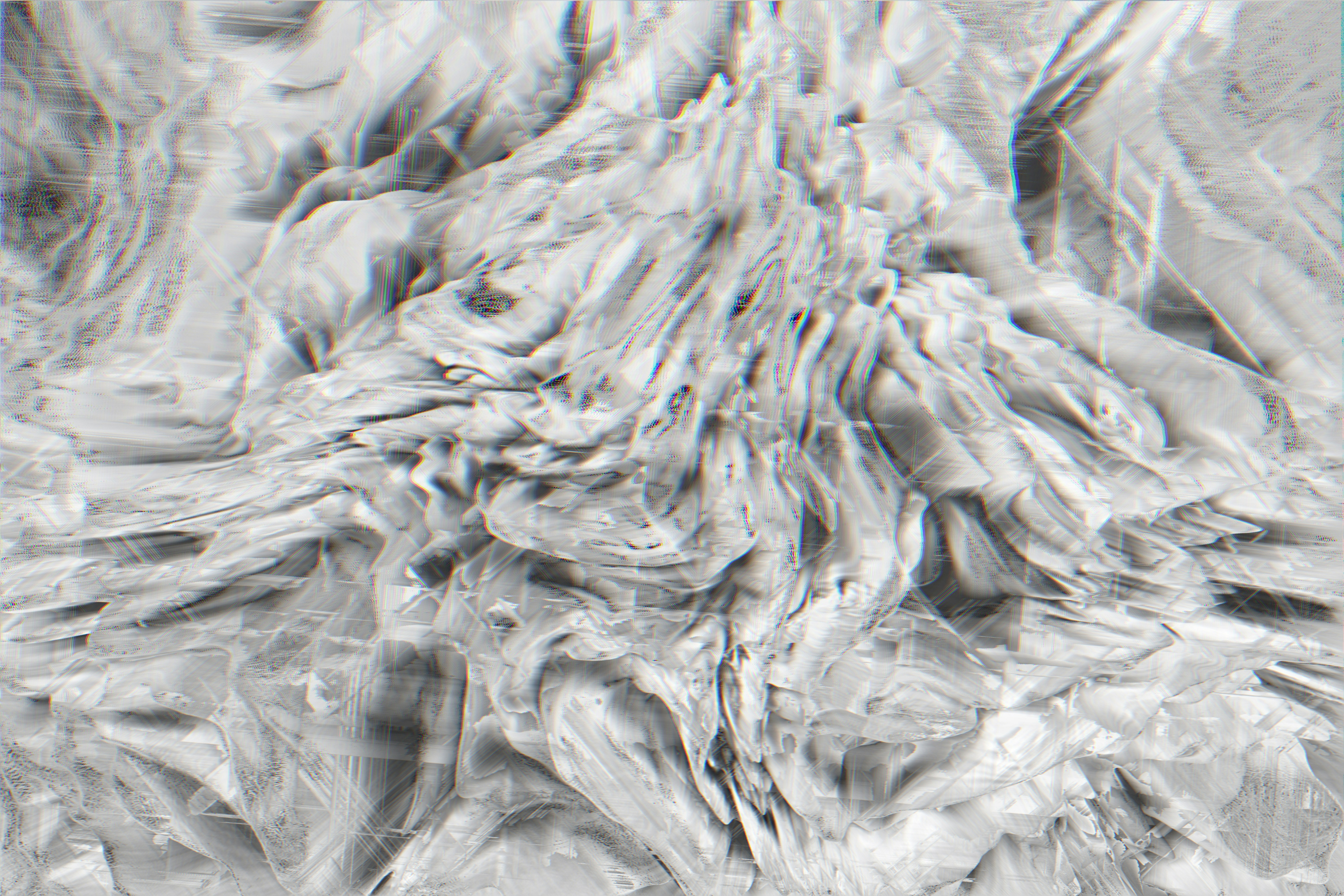 Abstract swirling white and gray textures