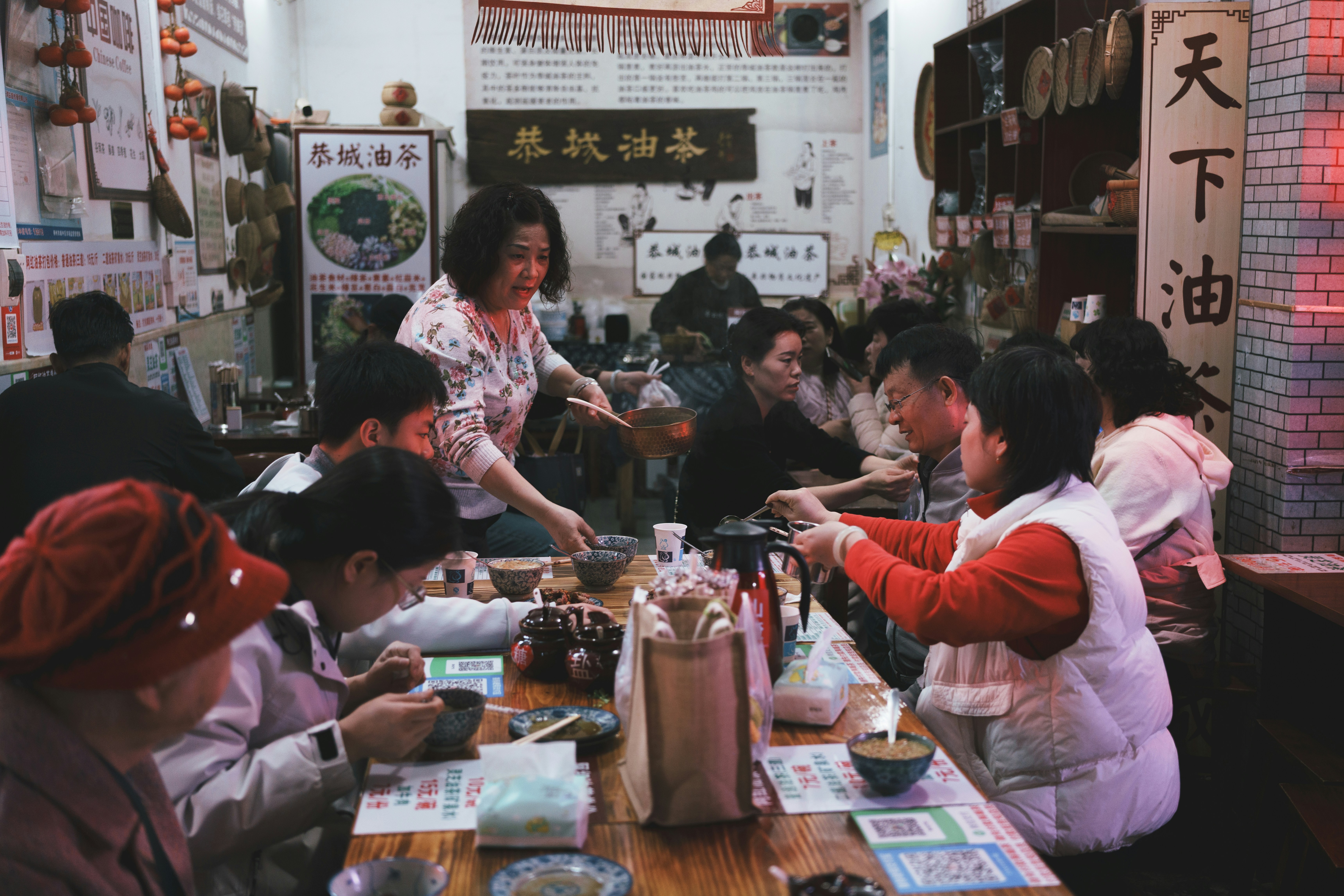 people dining in a restaurant