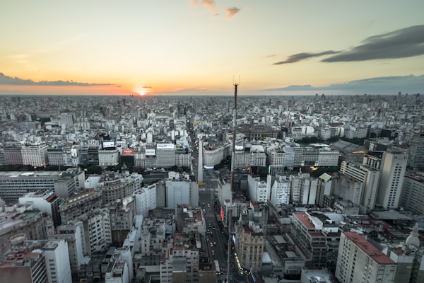 Panoramic view of Buenos Aires with the Obelisk