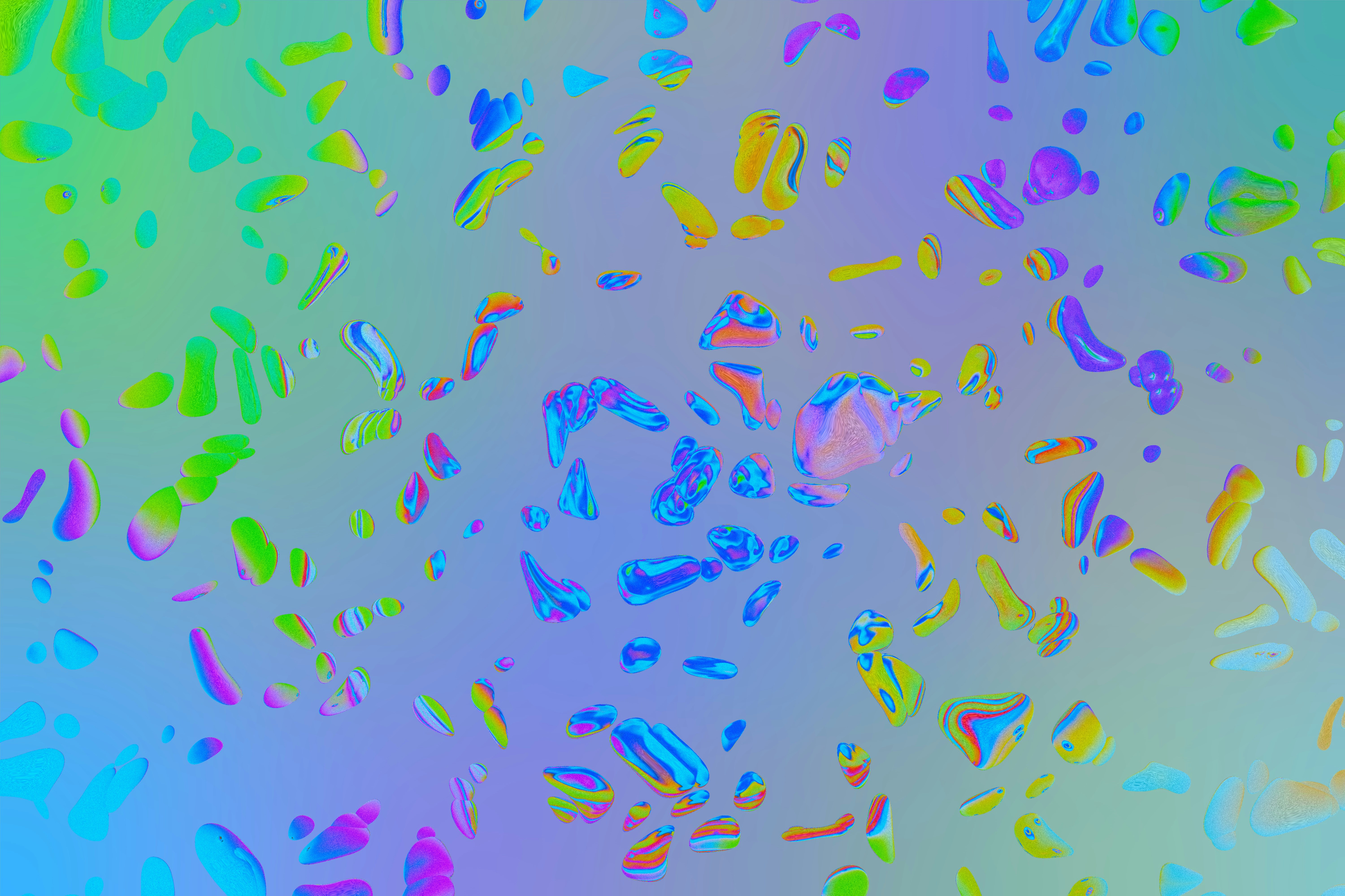 Abstract colorful shapes on a gradient background