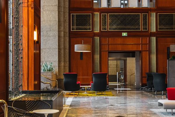 Elegant hotel lobby with modern seating and wood paneling, the kind of property where star ratings often mislead