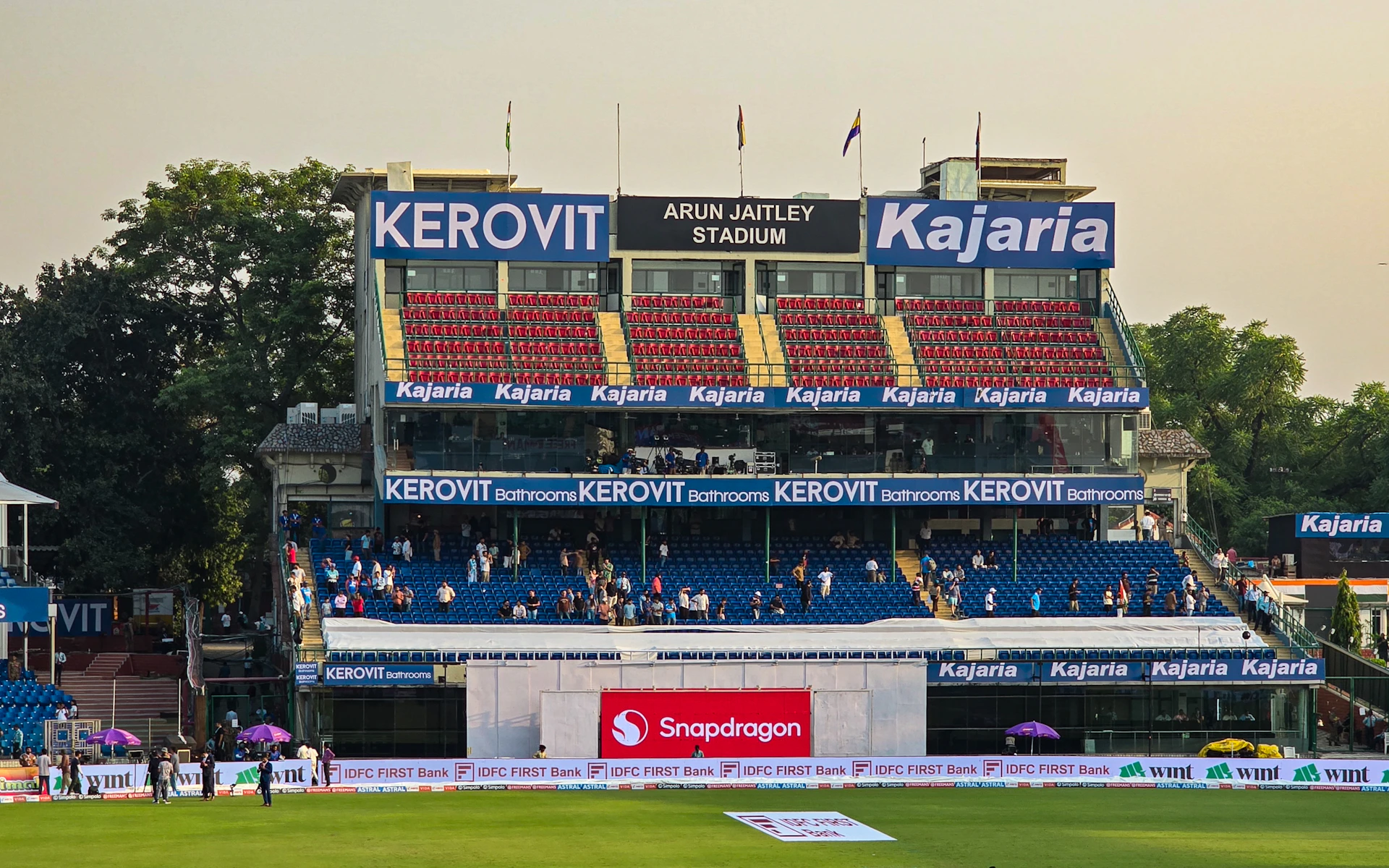 Arun jaitley stadium filled with spectators during a match.