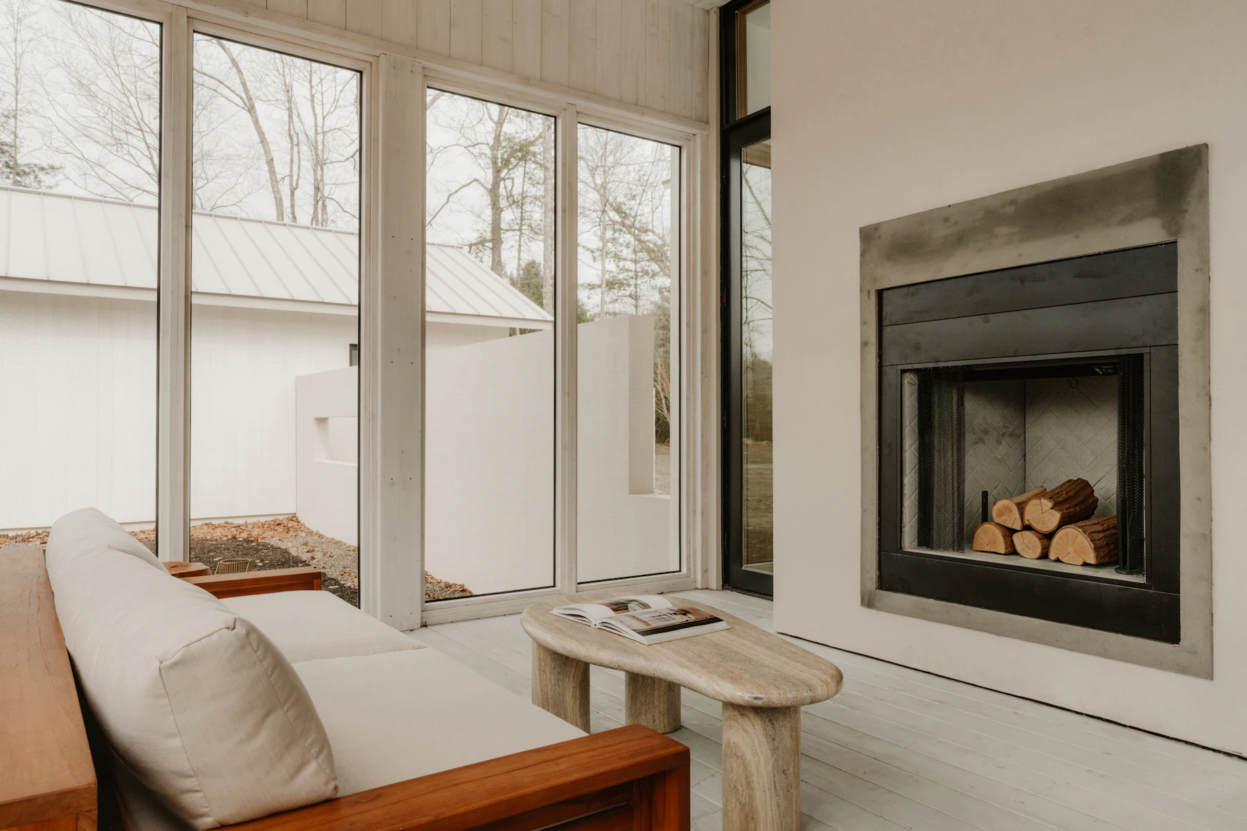 Architectural fireplace room with warm hearth atmosphere