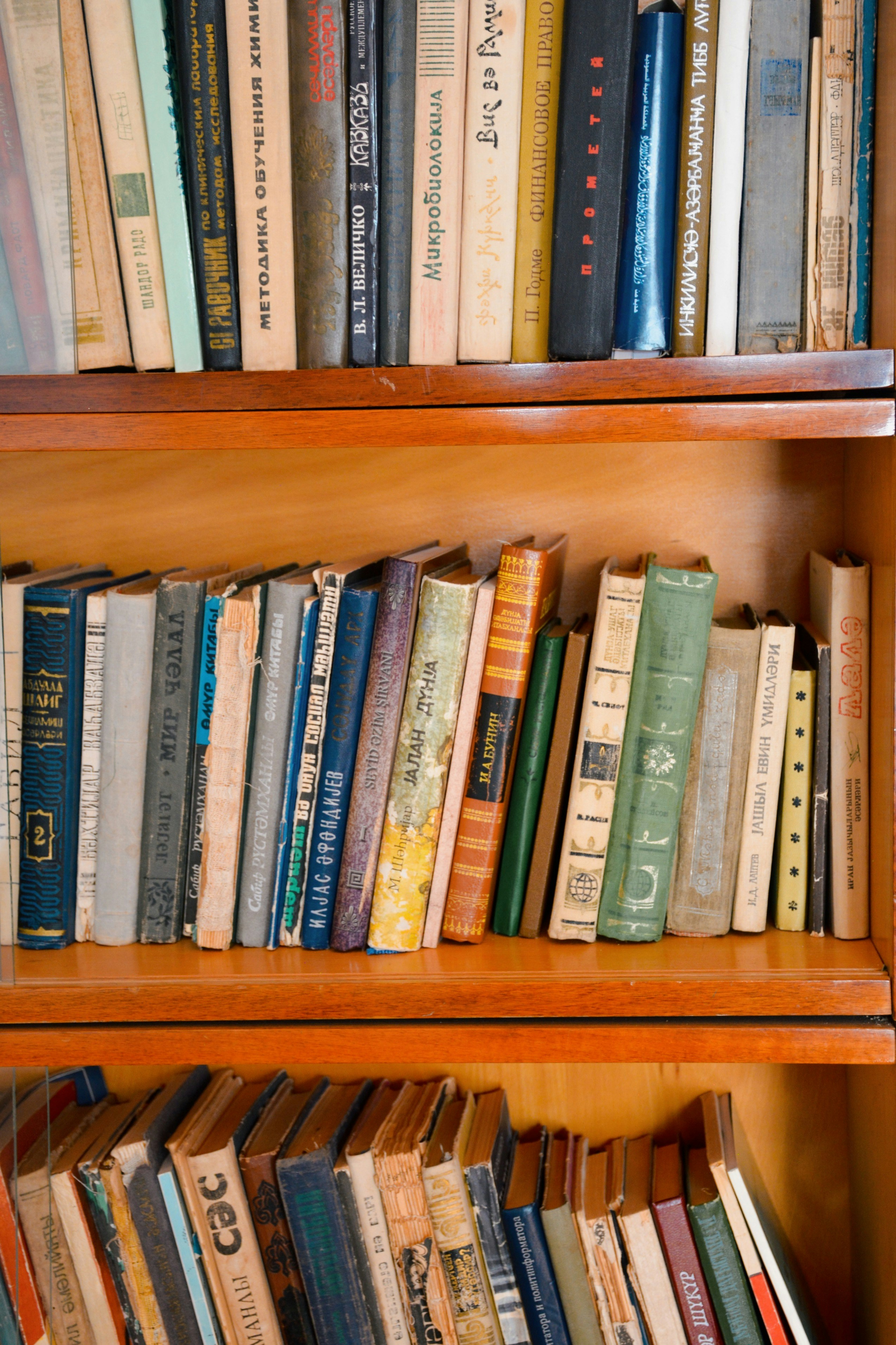 Una estantería llena de varios libros antiguos