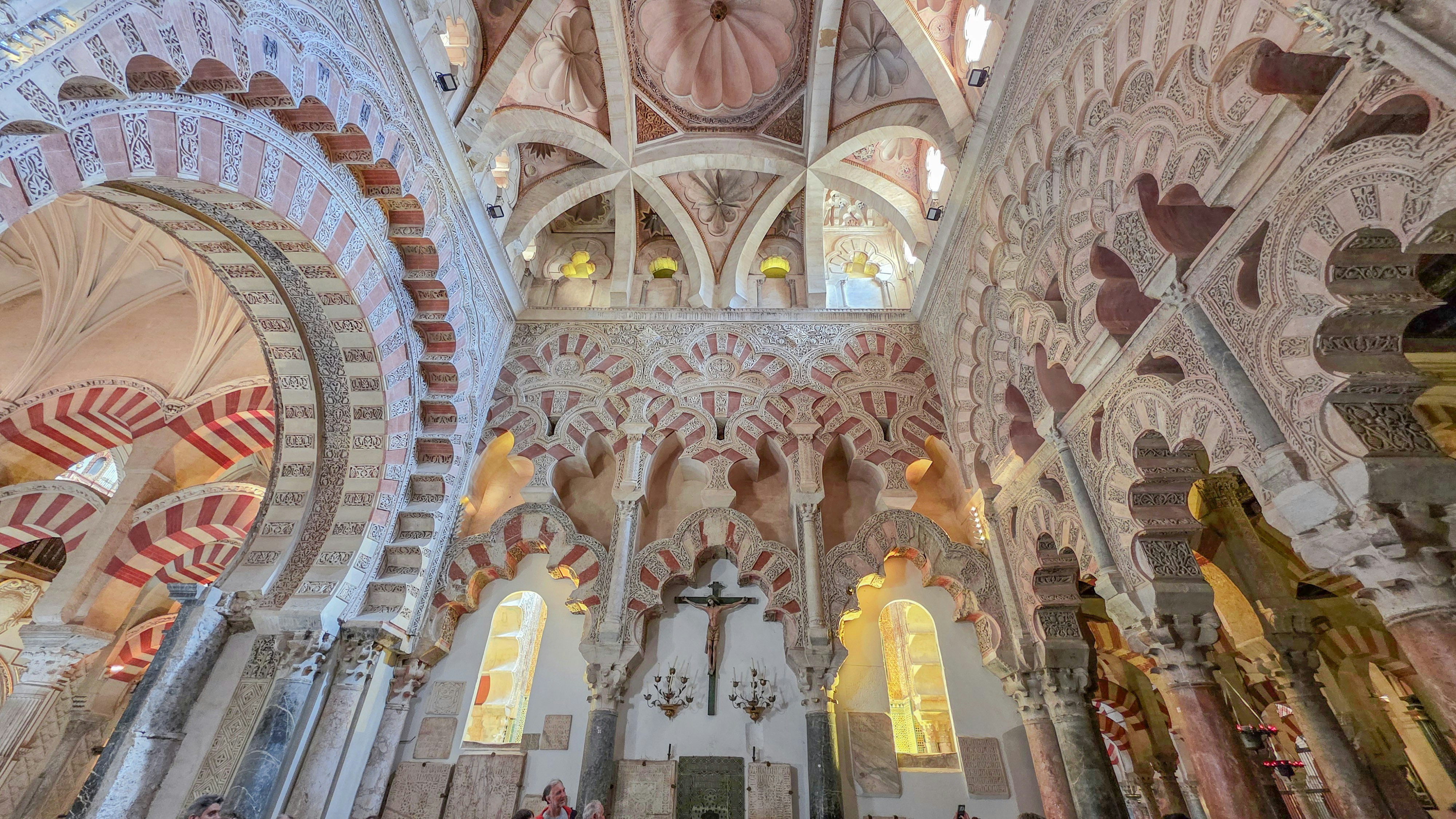 The red-and-white horseshoe arches of the Mosque-Cathedral of Córdoba