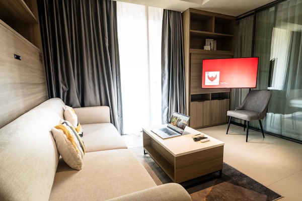 リビングのソファとテレビ