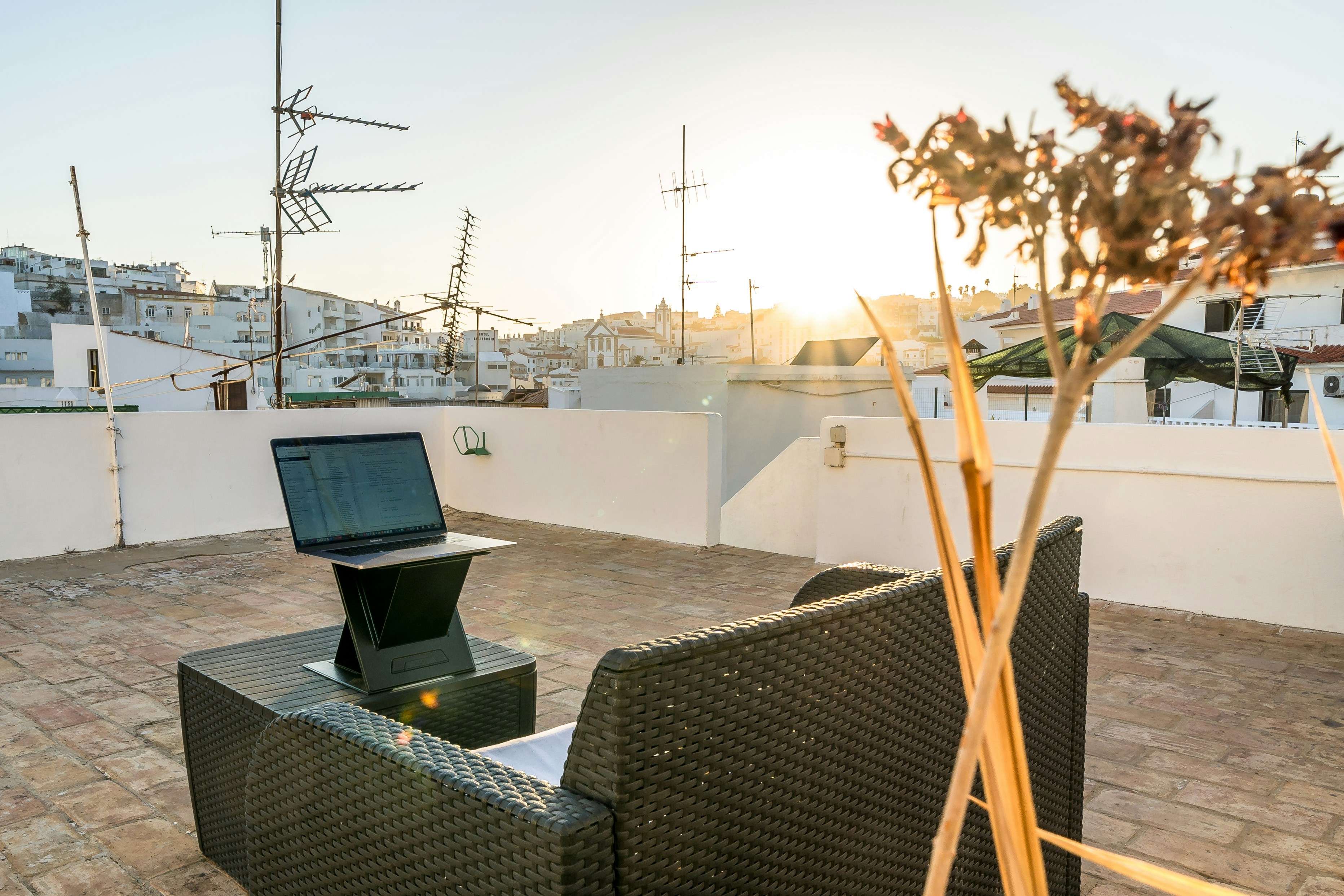 heated winter rooftop terrace