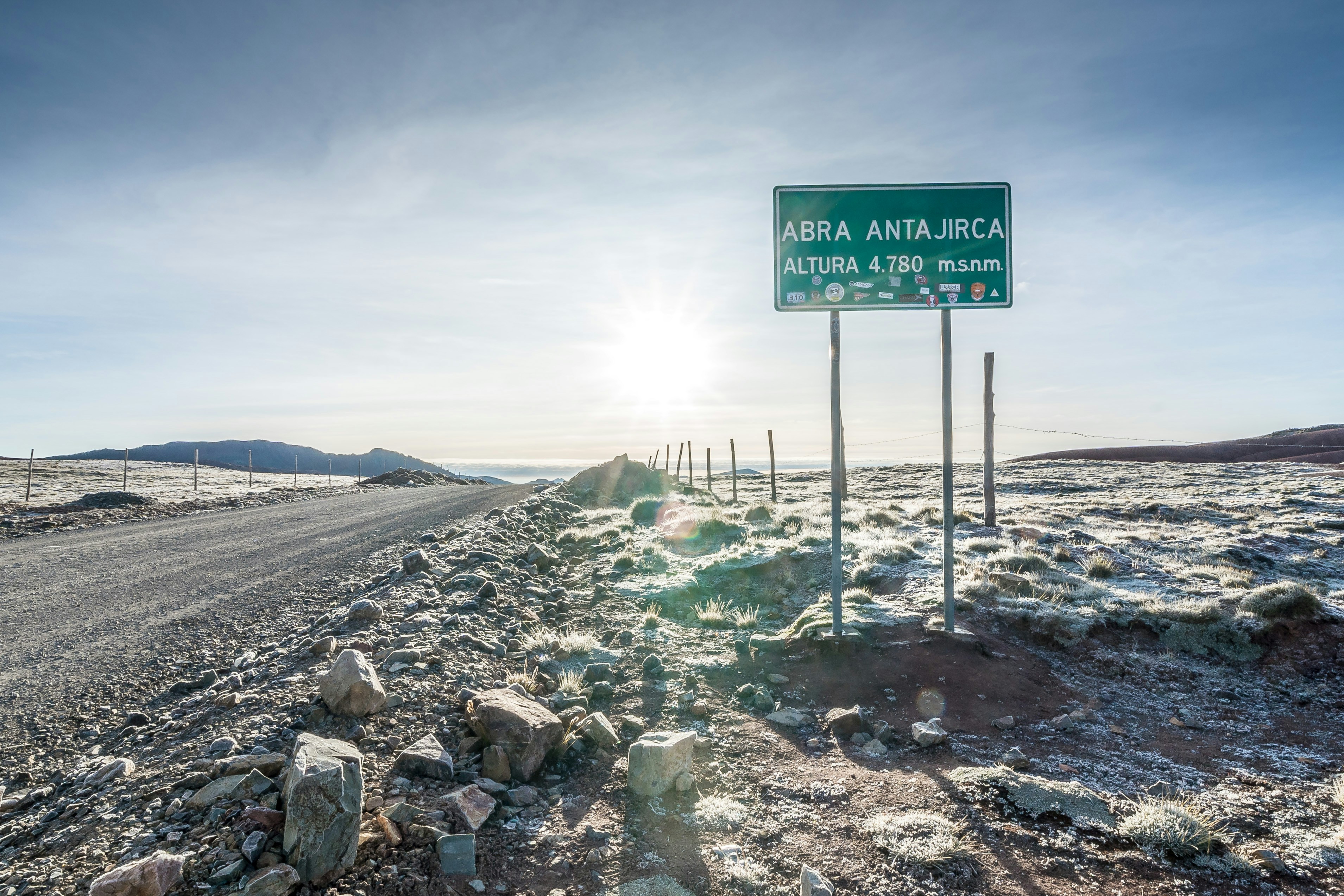 Signpost at abra santa cruz, altitude 4,200 meters