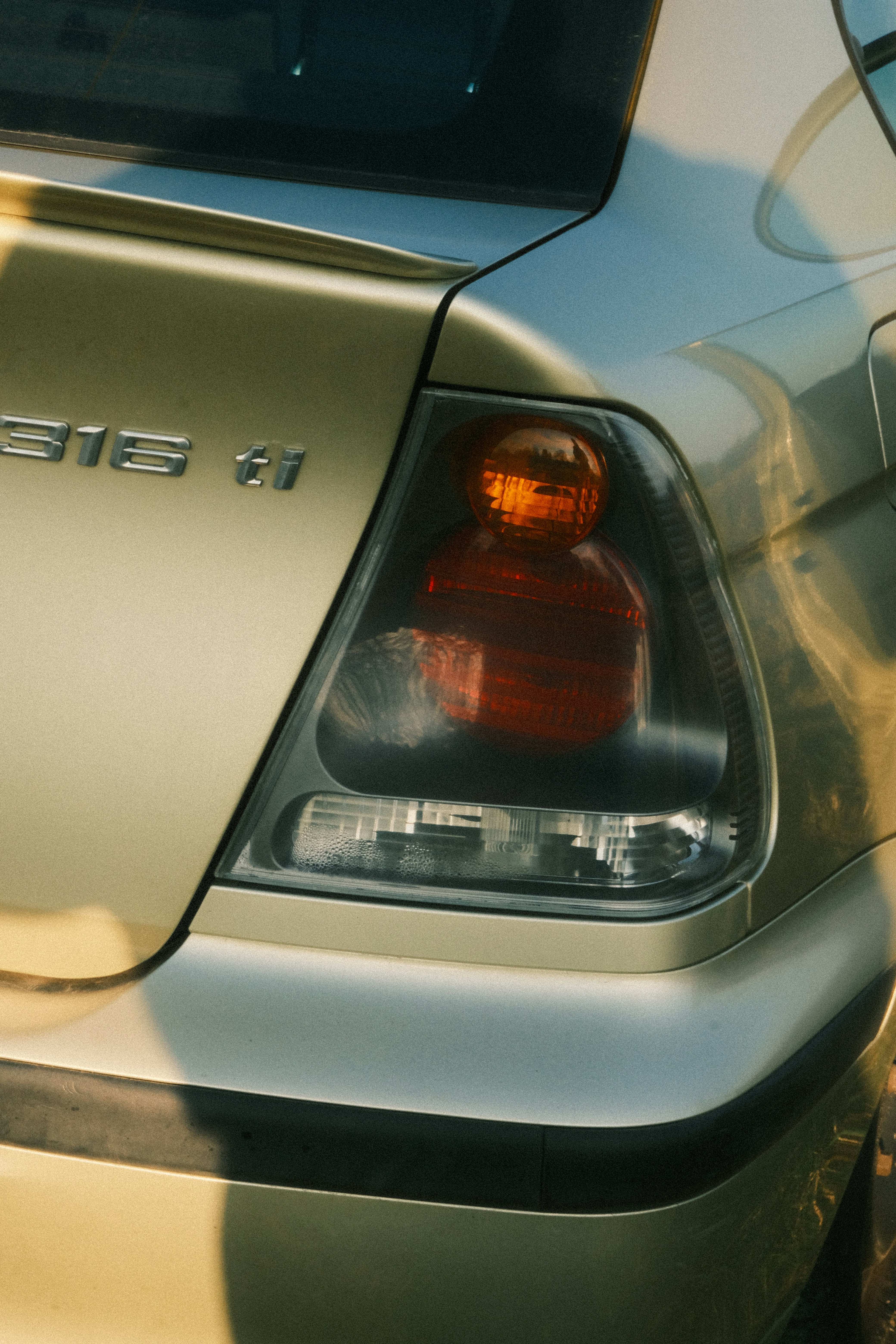 Close-up of a car's rear taillight