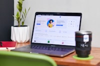 Website on laptop