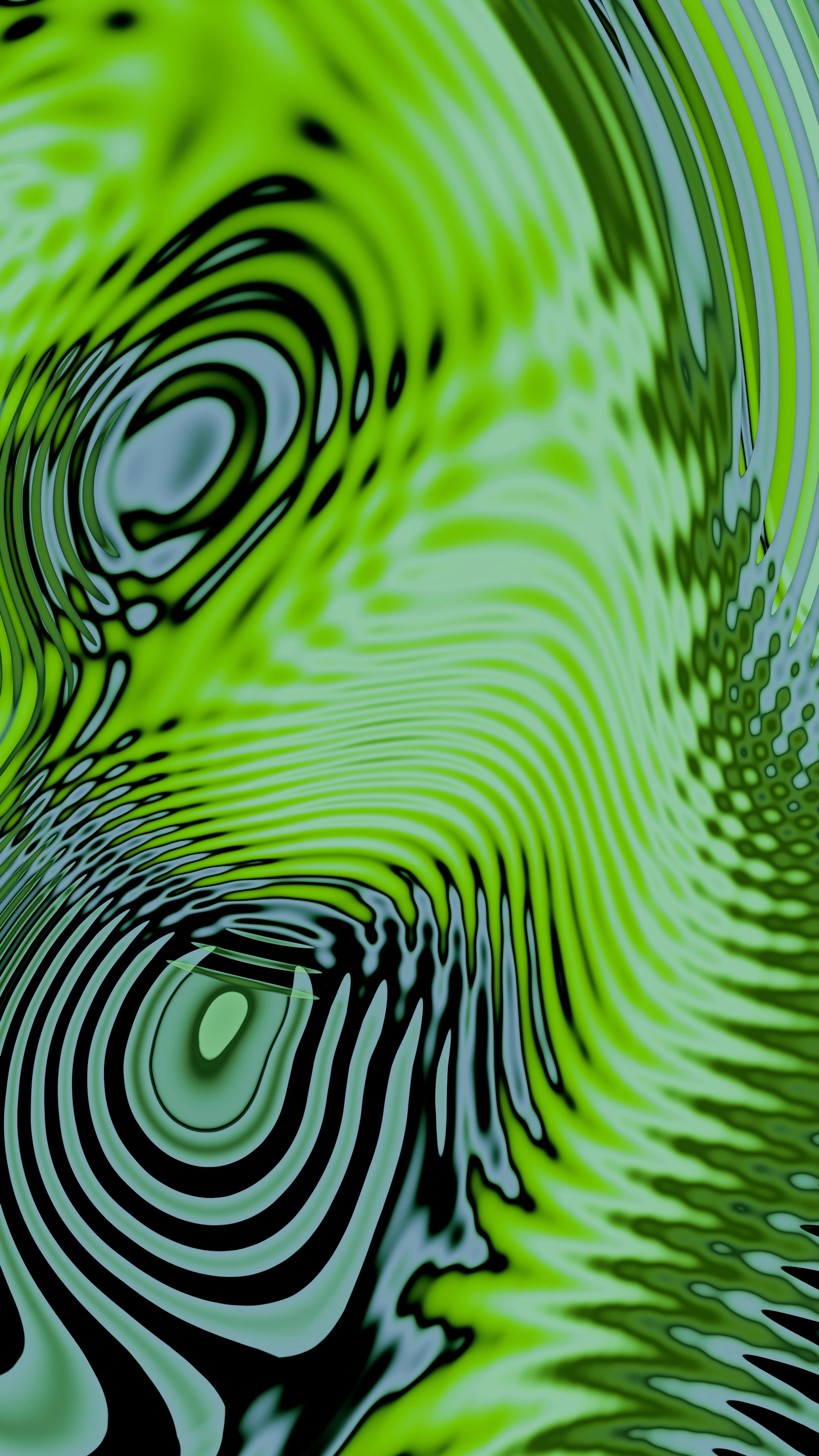 Abstract green and black wavy pattern