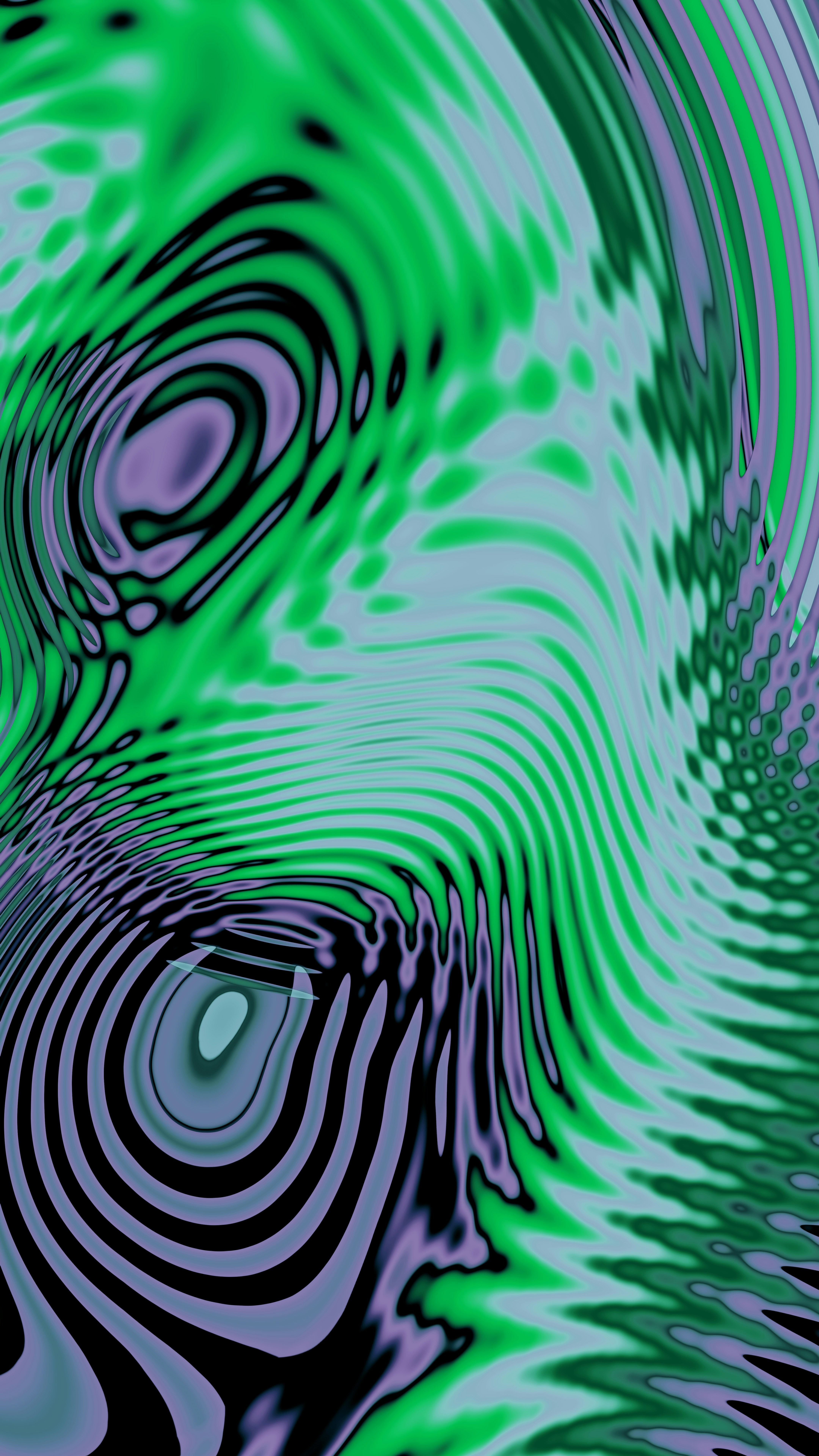 Abstract green and purple wavy pattern