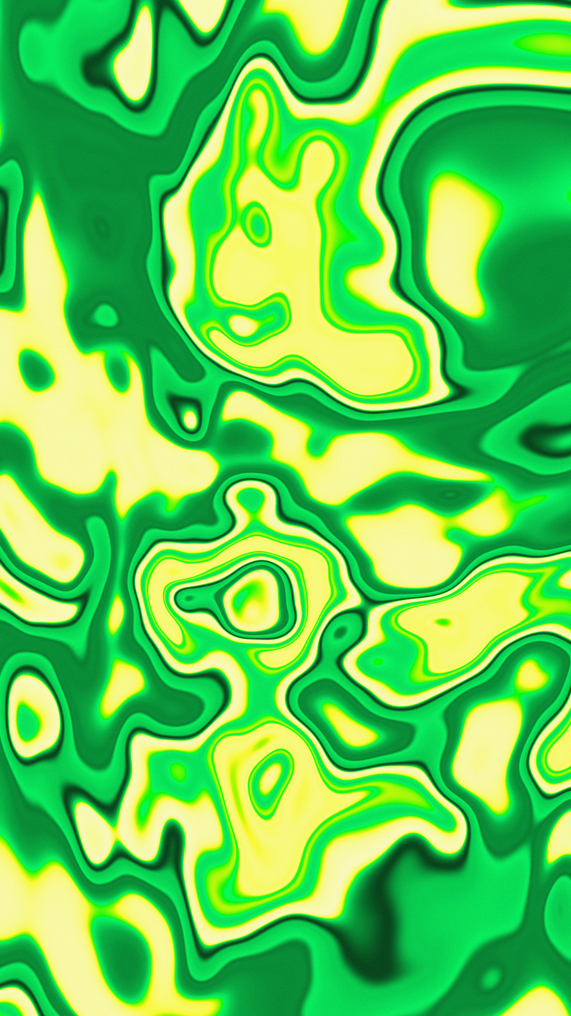 Abstract green and yellow swirling patterns