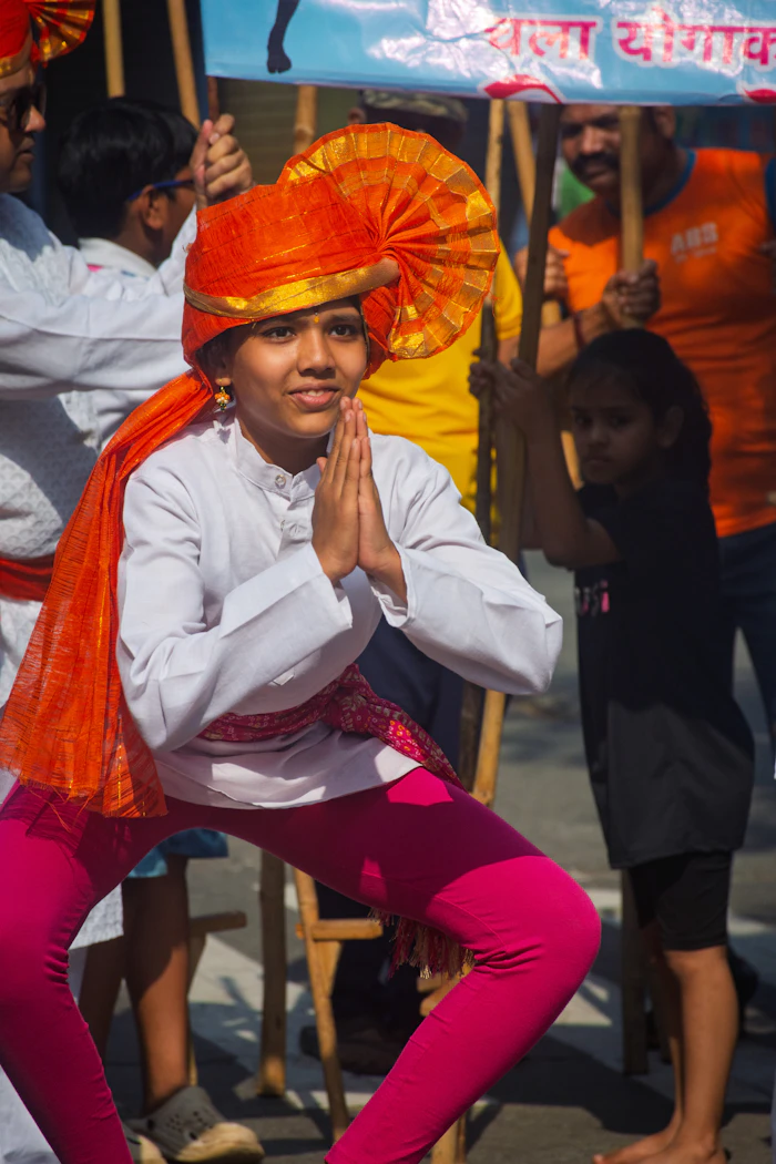 Children performing arti during evening prayers