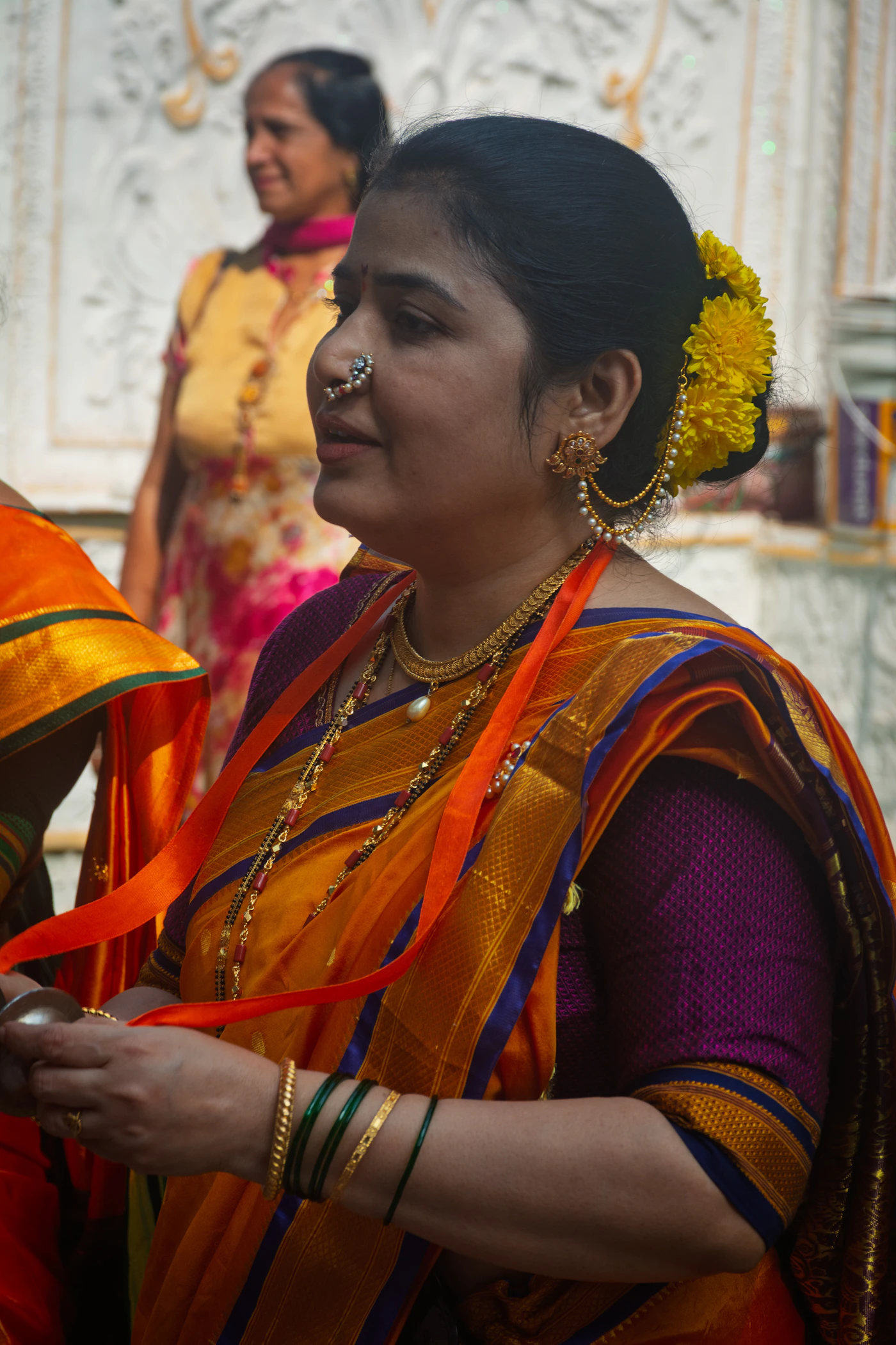 Indian woman wearing jewellery for festive celebration