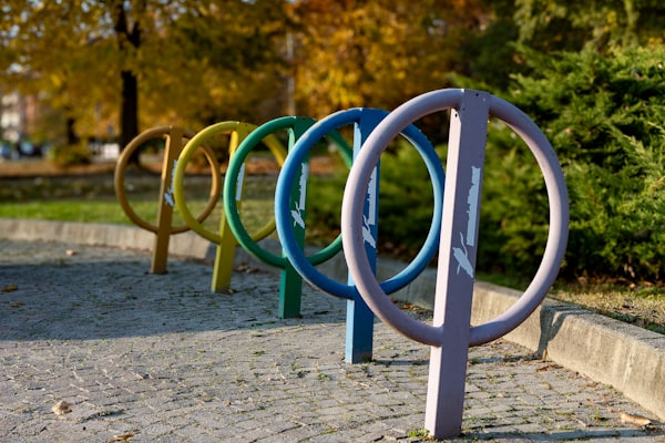 Bicycle racks in the city