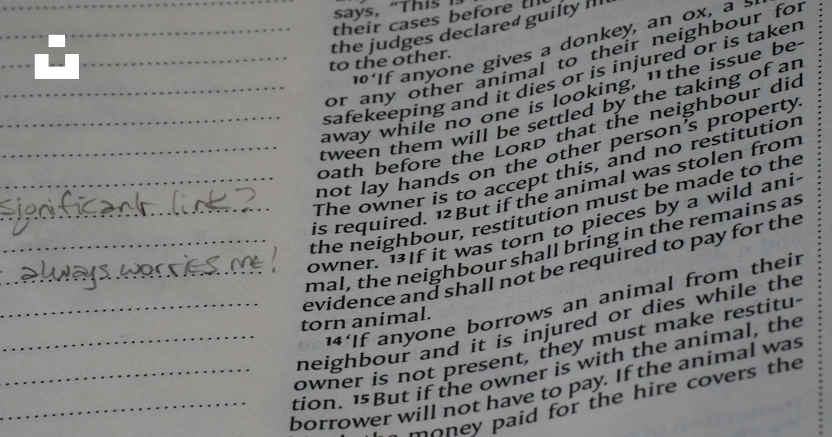 Close-up of a page from a book with handwritten notes. photo – Free ...