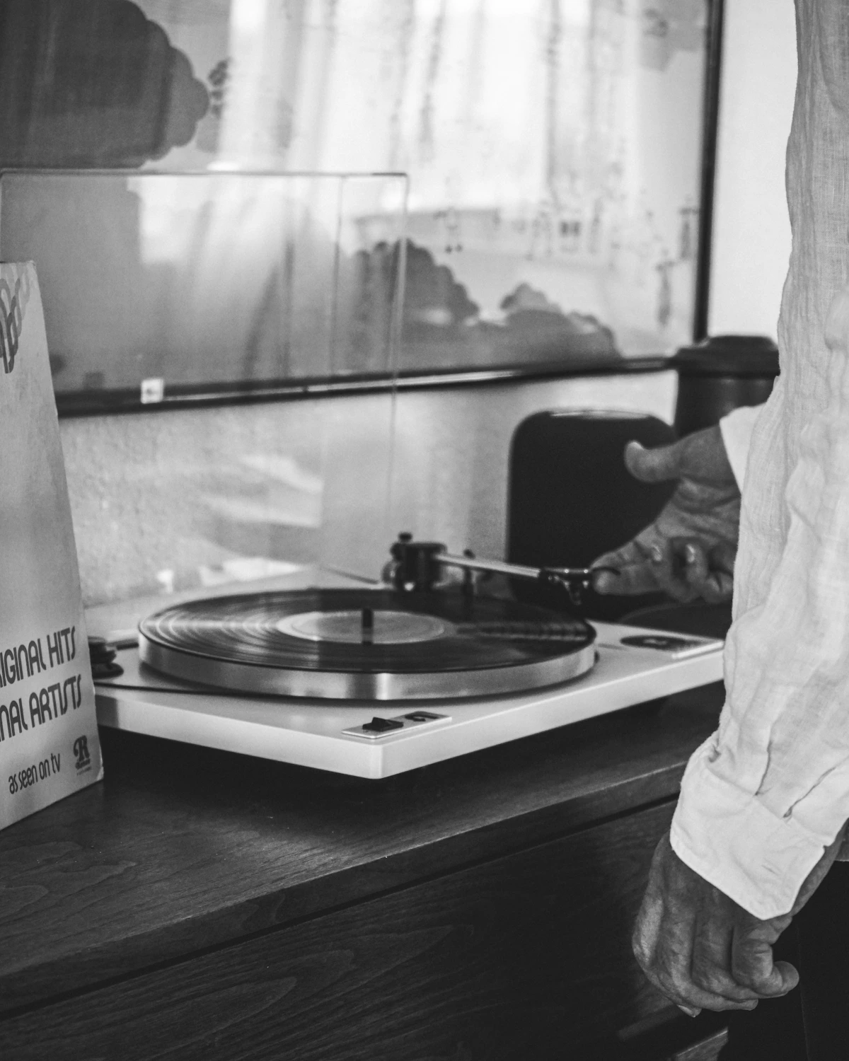 Vintage vinyl records representing 1960s music