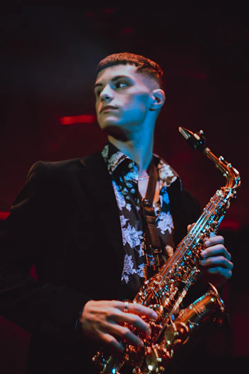 Saxophone player on stage