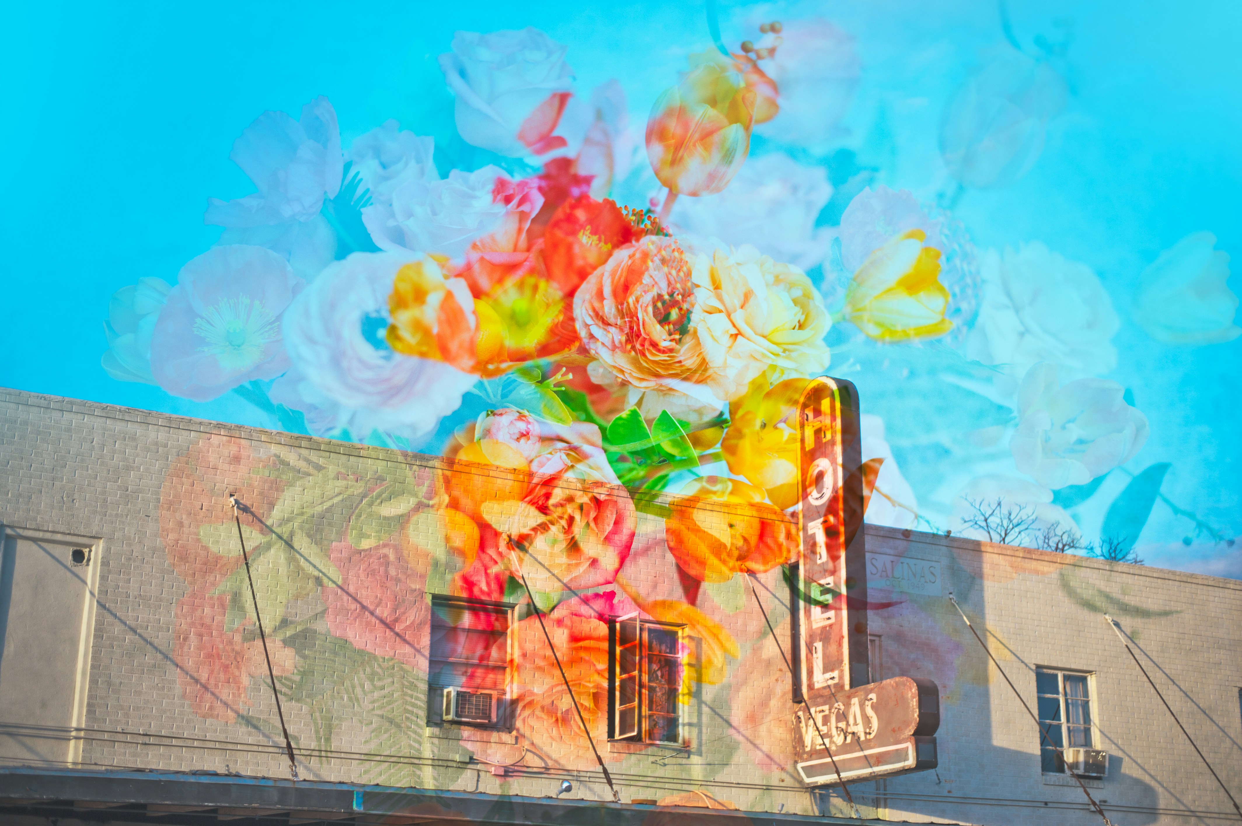 Colorful abstract mixed media