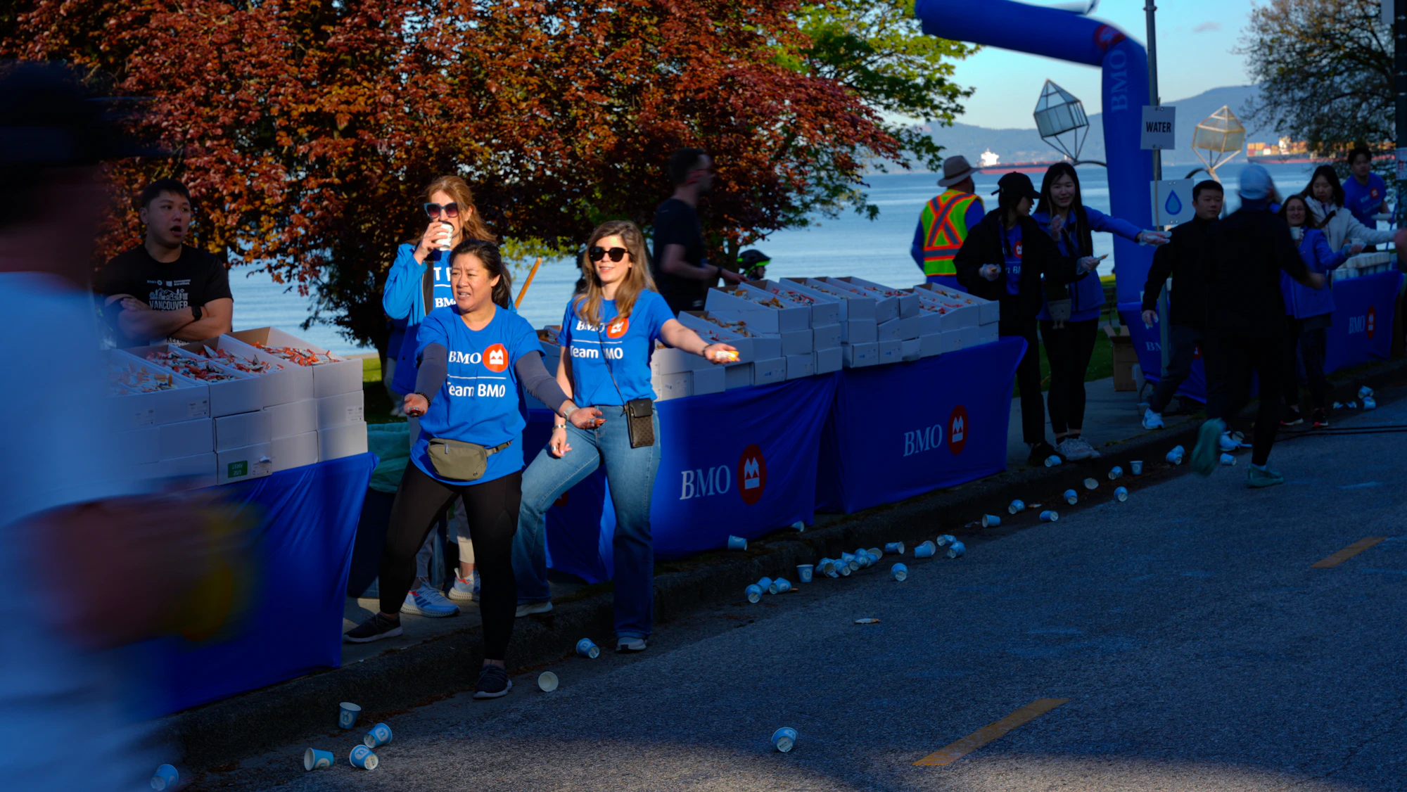 Volunteers supporting a community charity event